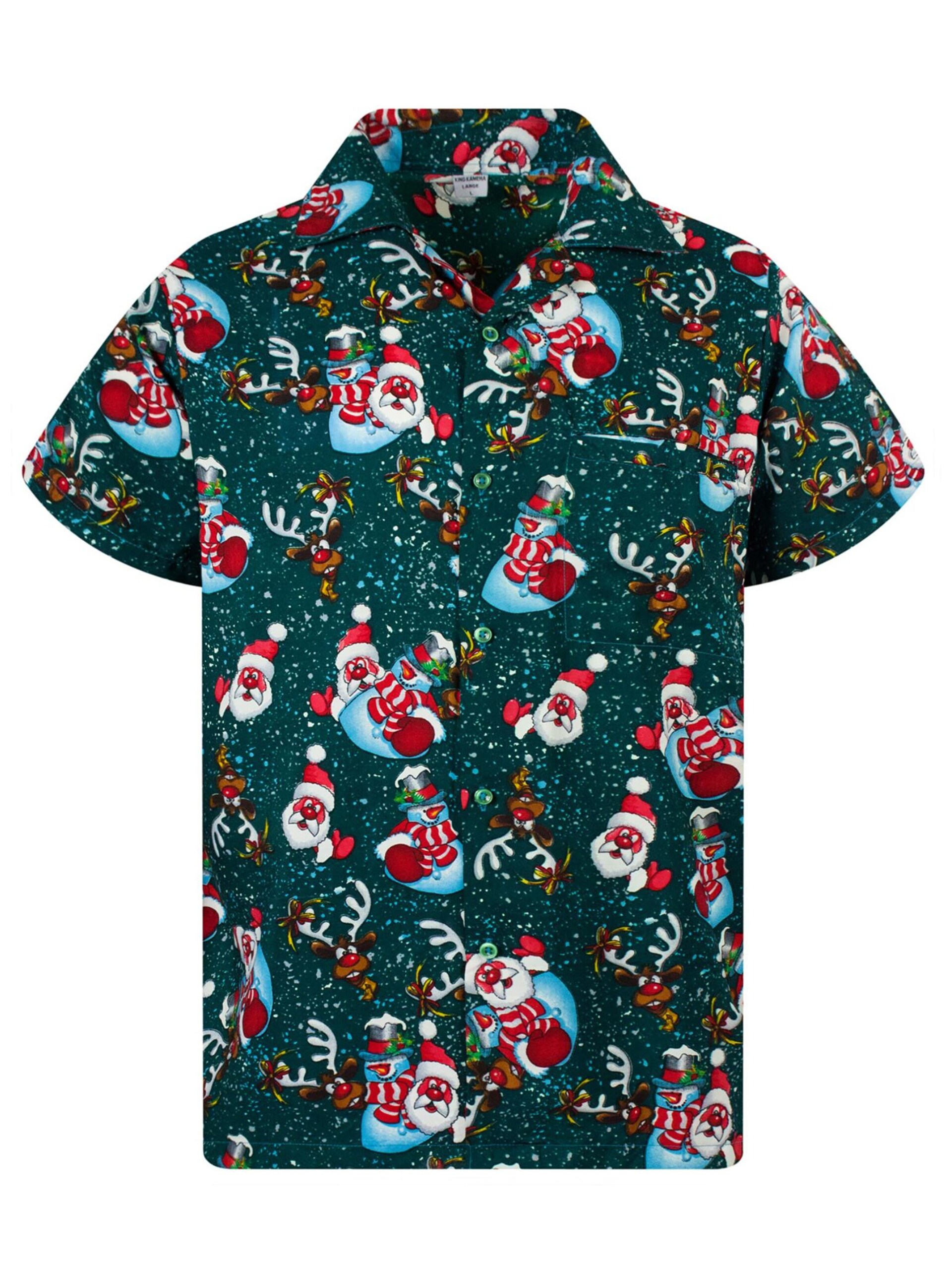 King Kameha Skjorta 'Christmas Snowflakes' herr