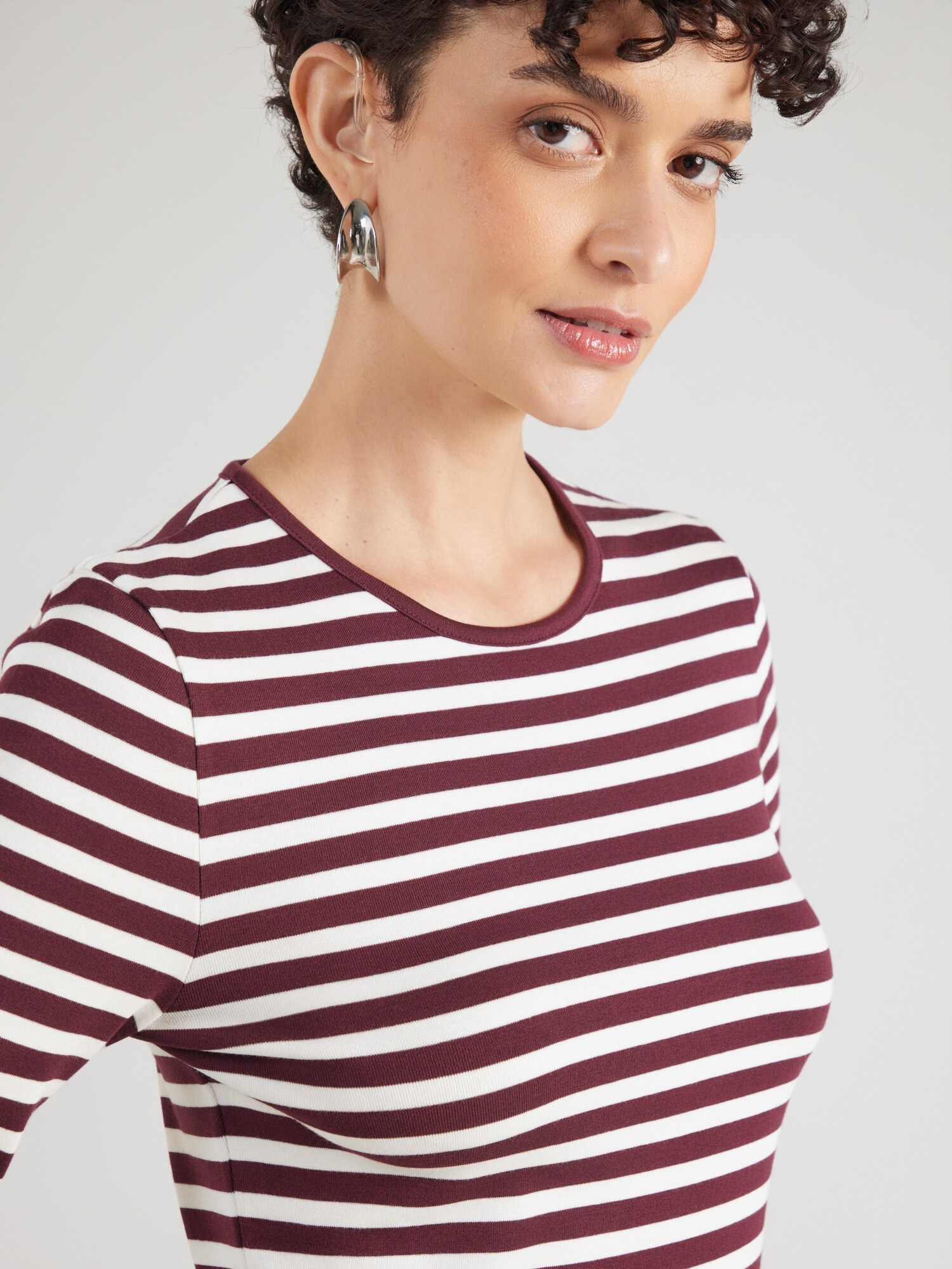 GANT Camiseta  rojo vino / blanco – imagen 4