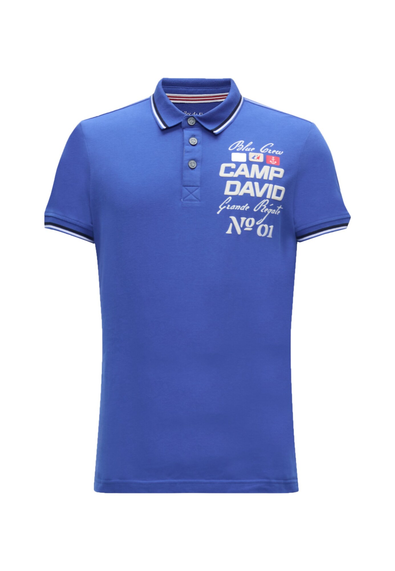 CAMP DAVID Tricou albastru / roșu / alb
