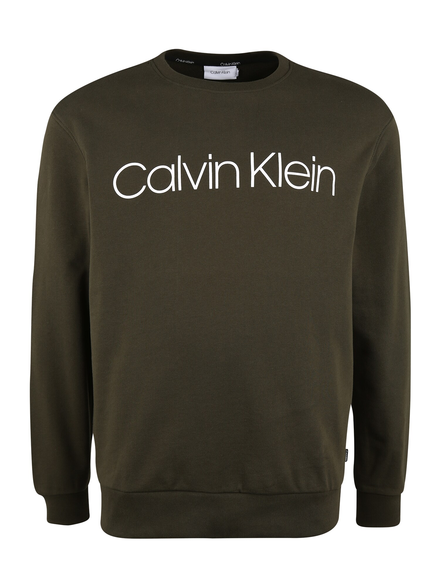 Calvin Klein Megztinis be užsegimo  alyvuogių spalva / balta