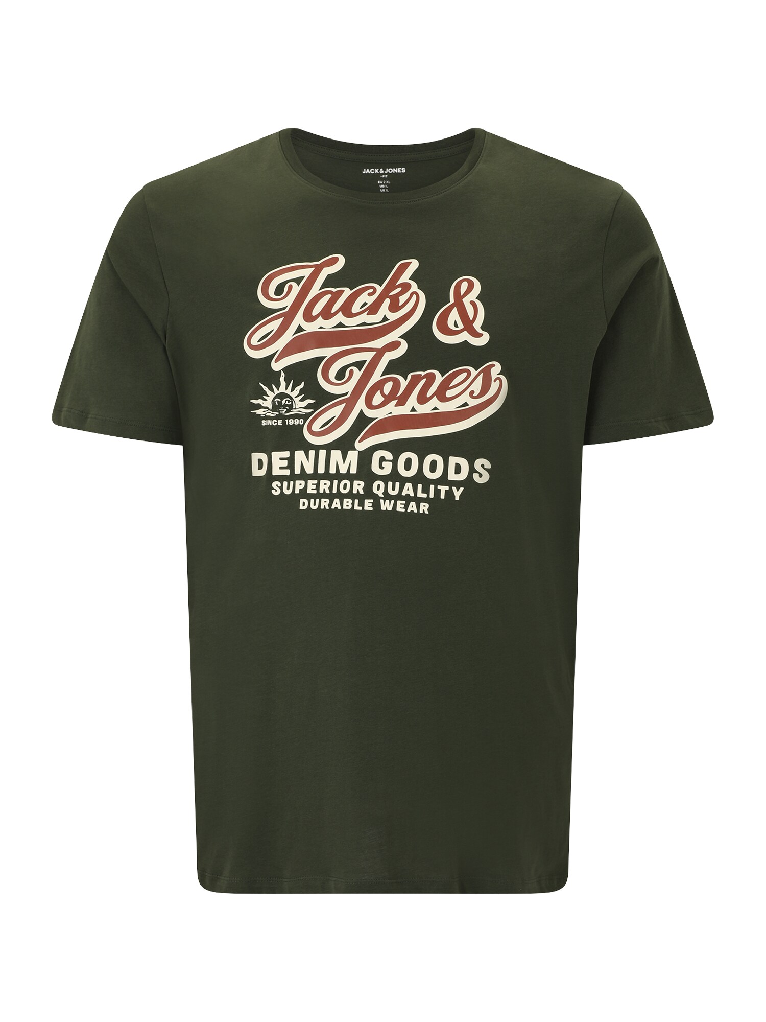 Jack & Jones Plus Póló  zöld / sötét narancssárga / fehér akciós termékkép 1
