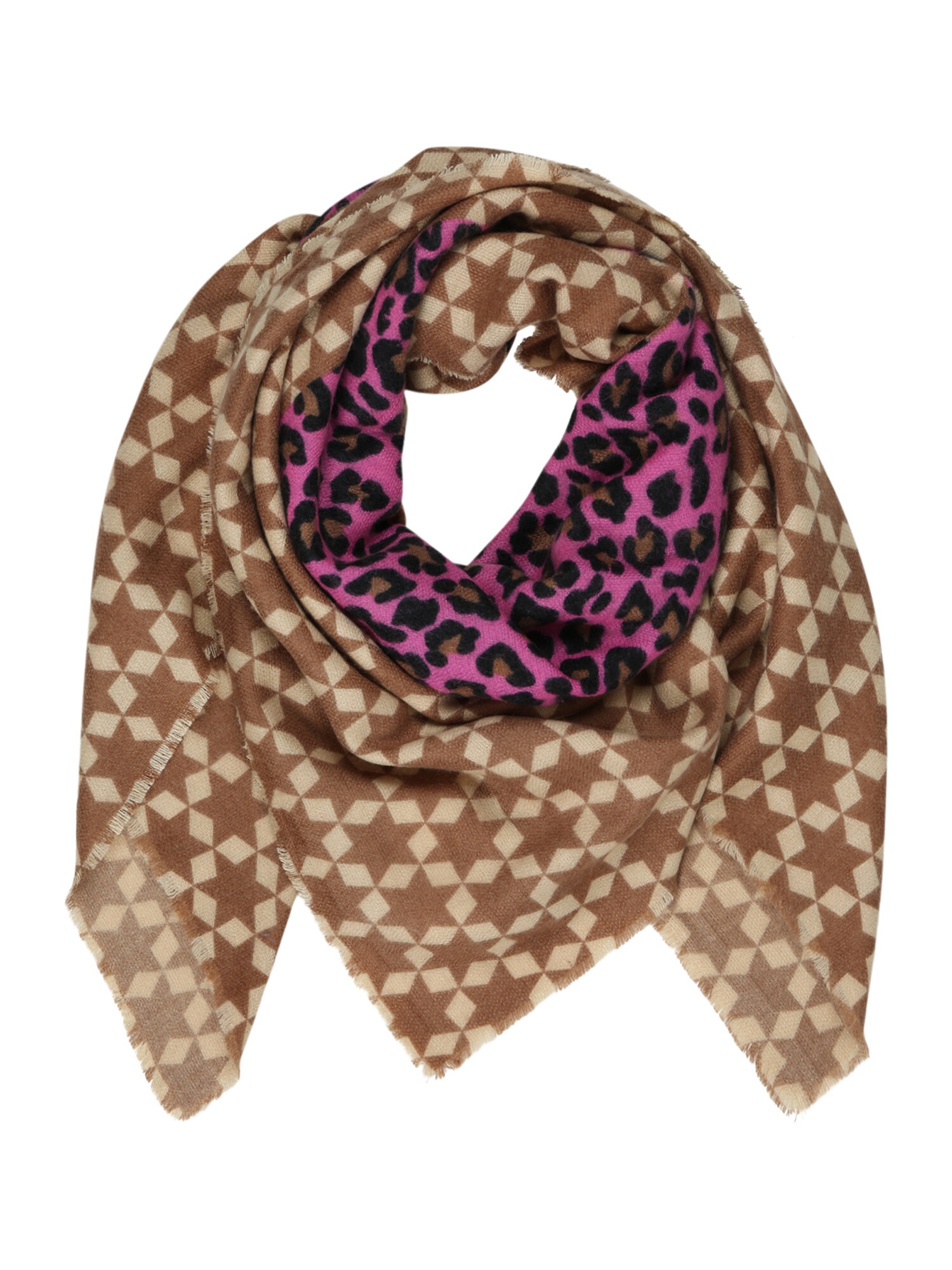 CODELLO Lenço  creme / castanho / rosa / preto