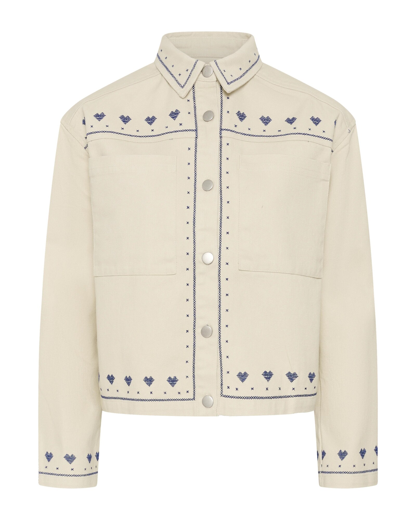 SAINT TROPEZ Chaqueta de entretiempo 'RudolphaSZ' azul / blanco cáscara de huevo