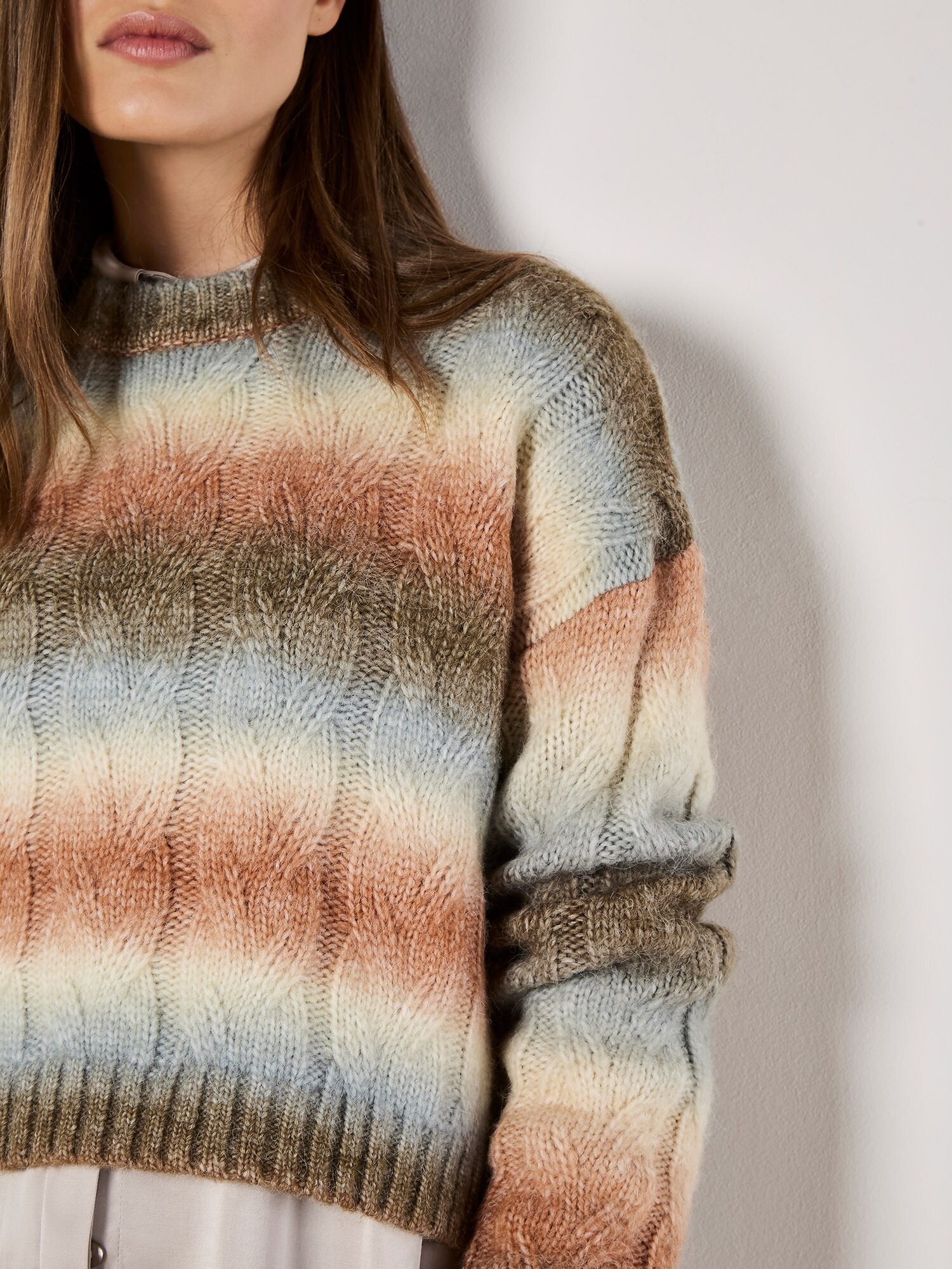 Thumbnail - Apricot Boxy Space Dye Cable Jumper