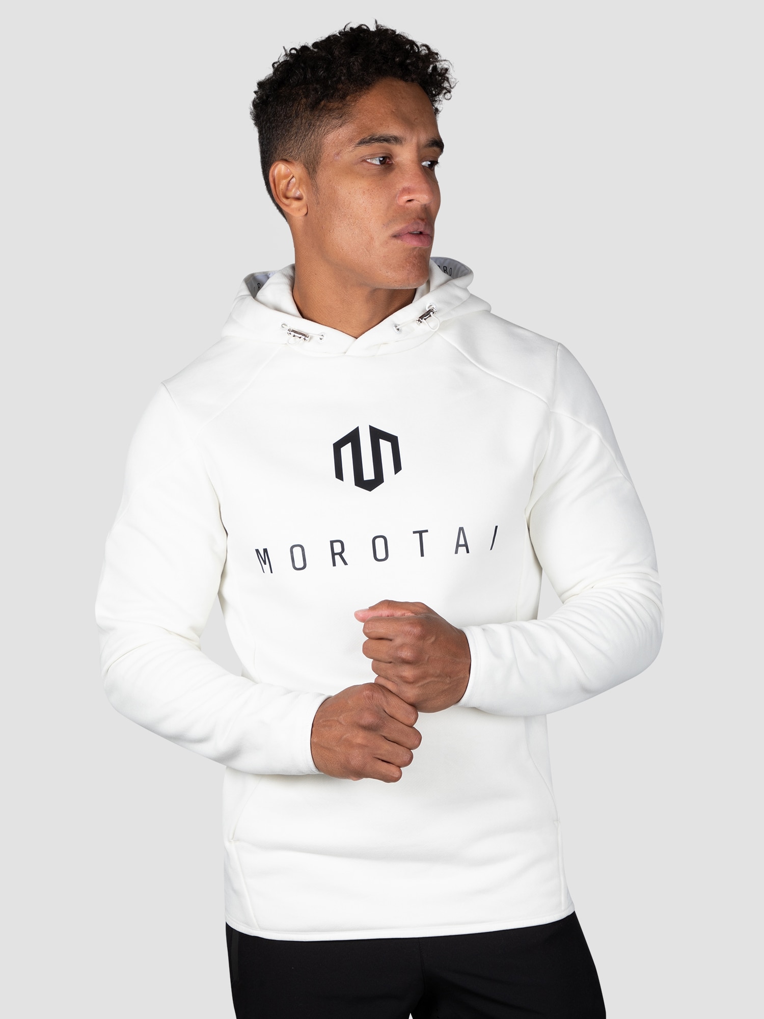 MOROTAI Sports sweater ' NEO Sweathoodie '  white / black