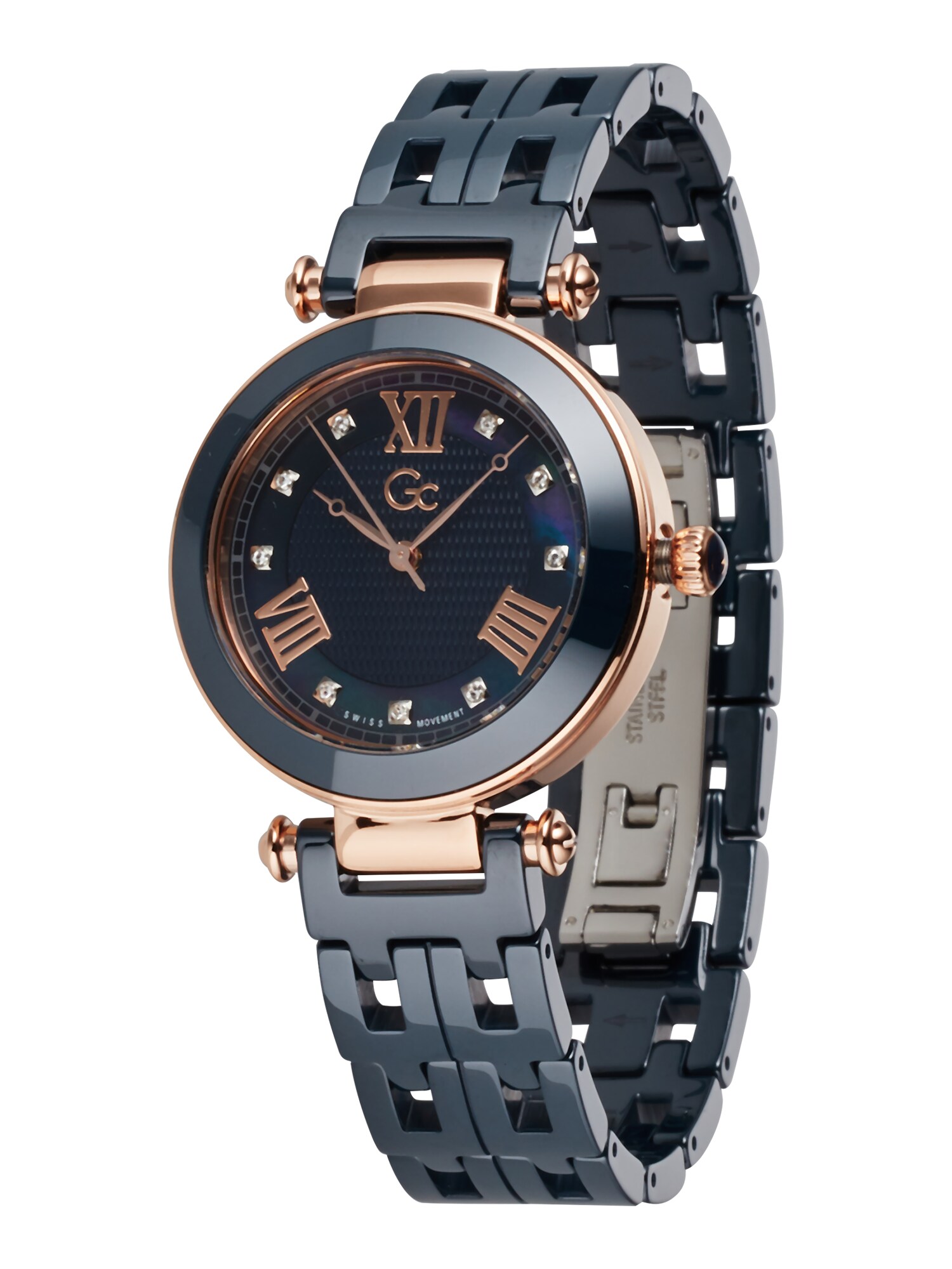 Gc Analoginis (įprastinio dizaino) laikrodis 'PrimeChic'  tamsiai mėlyna / rožinio aukso spalva / balta