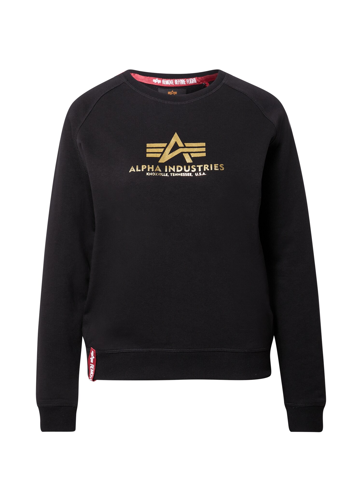 ALPHA INDUSTRIES Megztinis be užsegimo  juoda / auksas