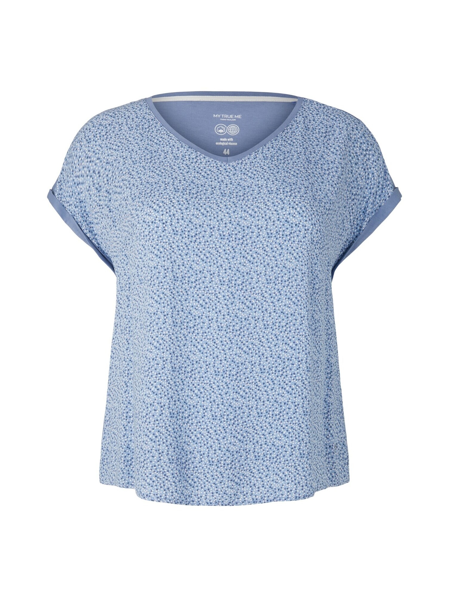 Tom Tailor Women + Marškinėliai mėlyna / tamsiai mėlyna jūros spalva / balta