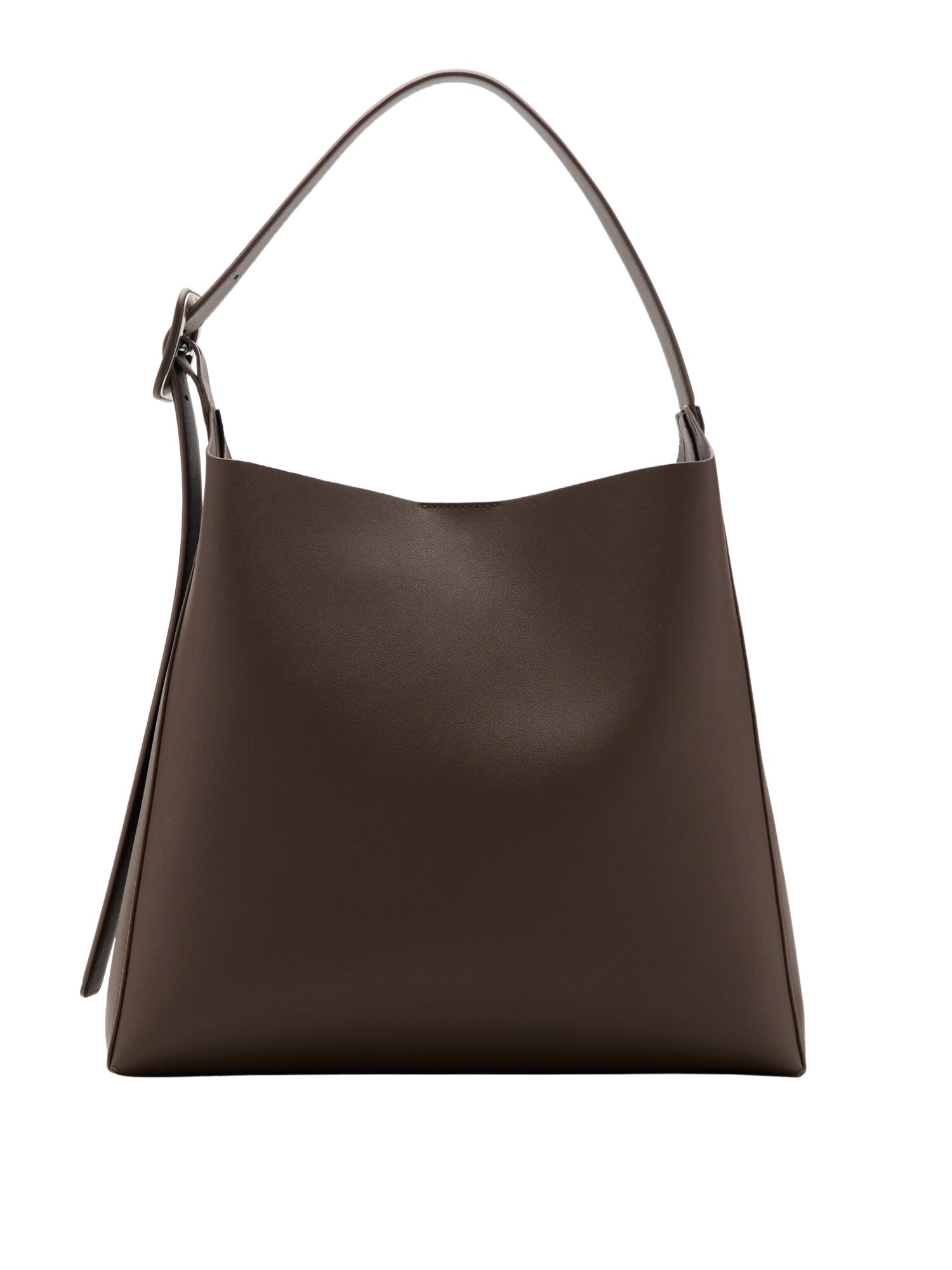 MANGO Geantă de umăr Winnie  maro închis