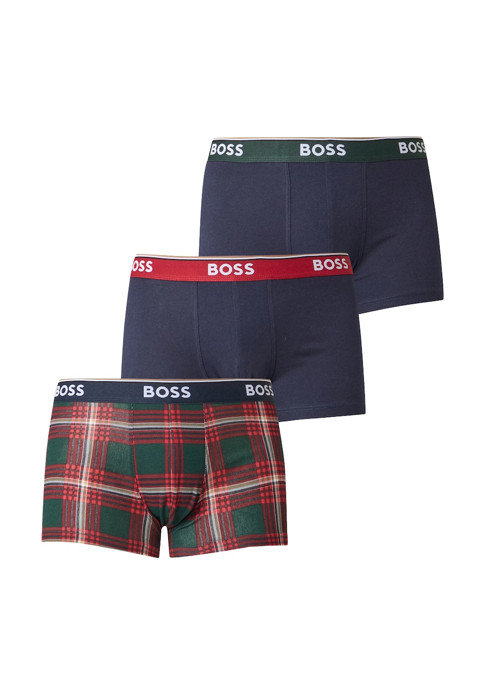 Boxershorts 'Power' marinblå / mörkgrön / röd