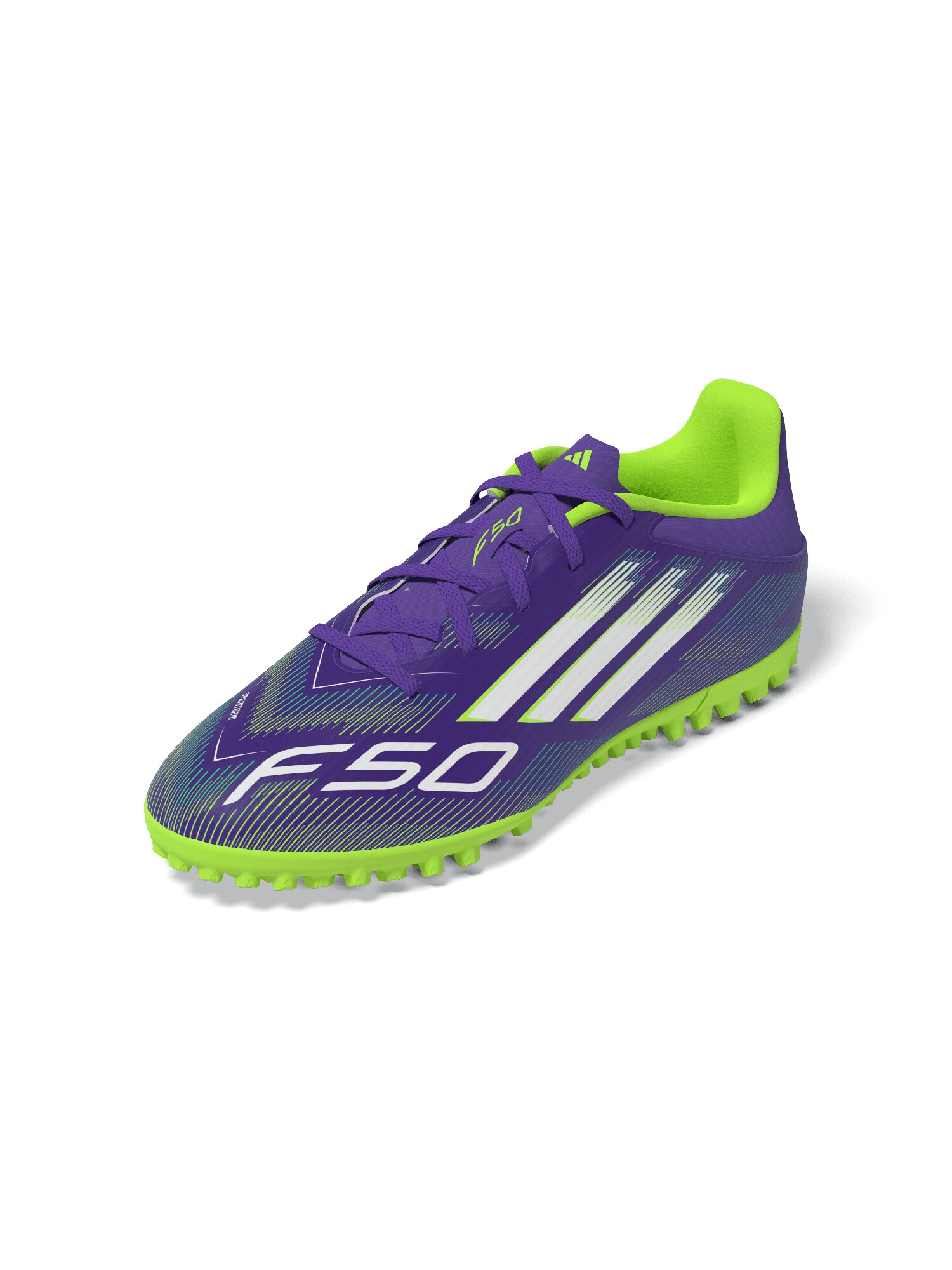 ADIDAS PERFORMANCE Ghete de fotbal F50 CLUB  verde neon / mov închis / alb