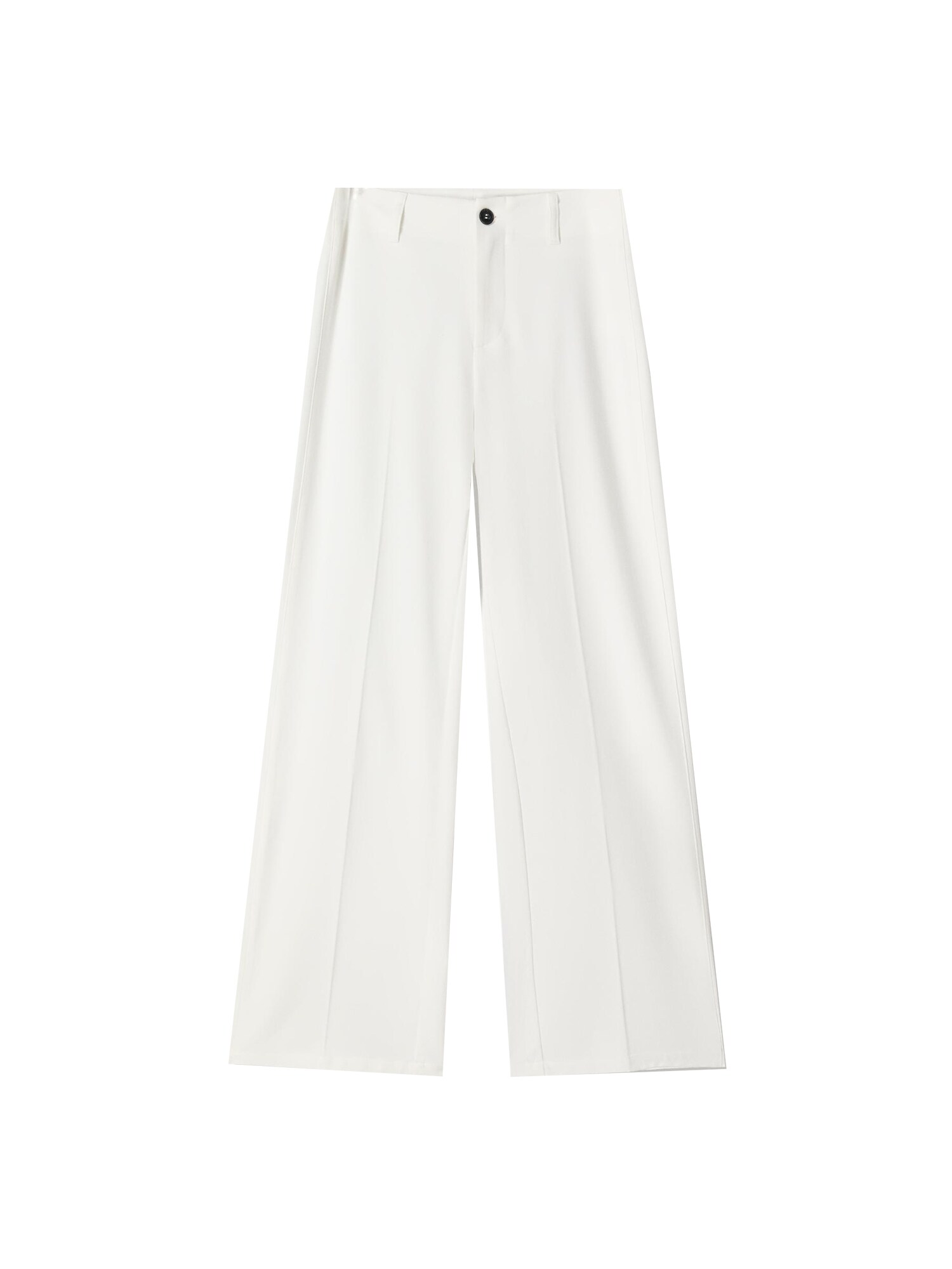 Bershka Pantaloni cu dungă  alb