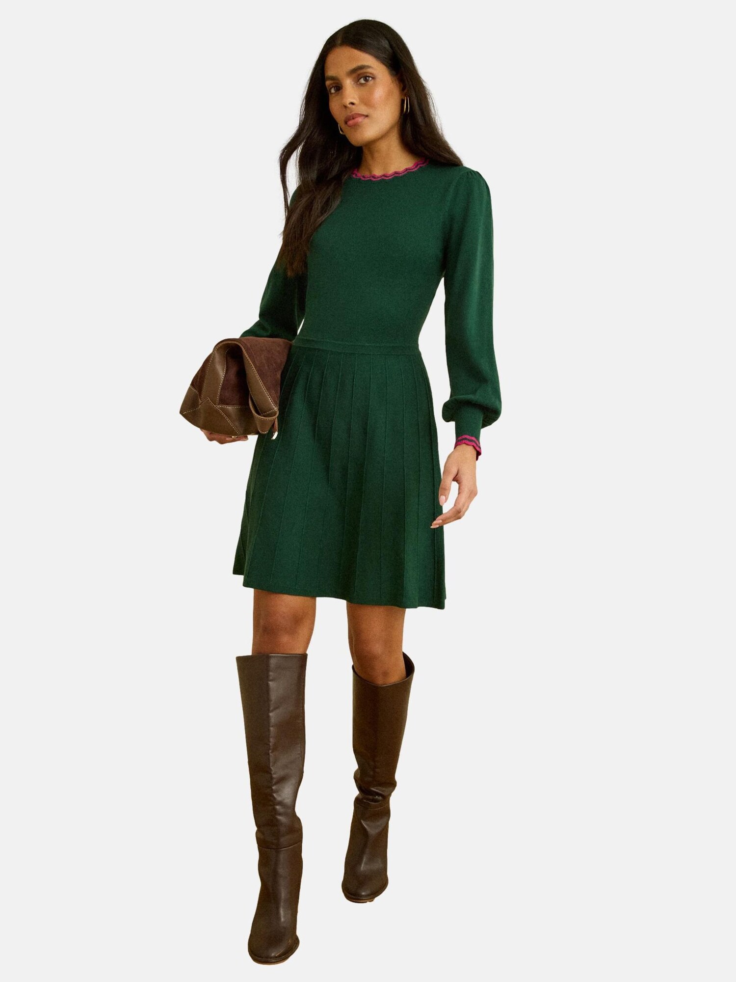 love & roses Rochie tricotat  verde