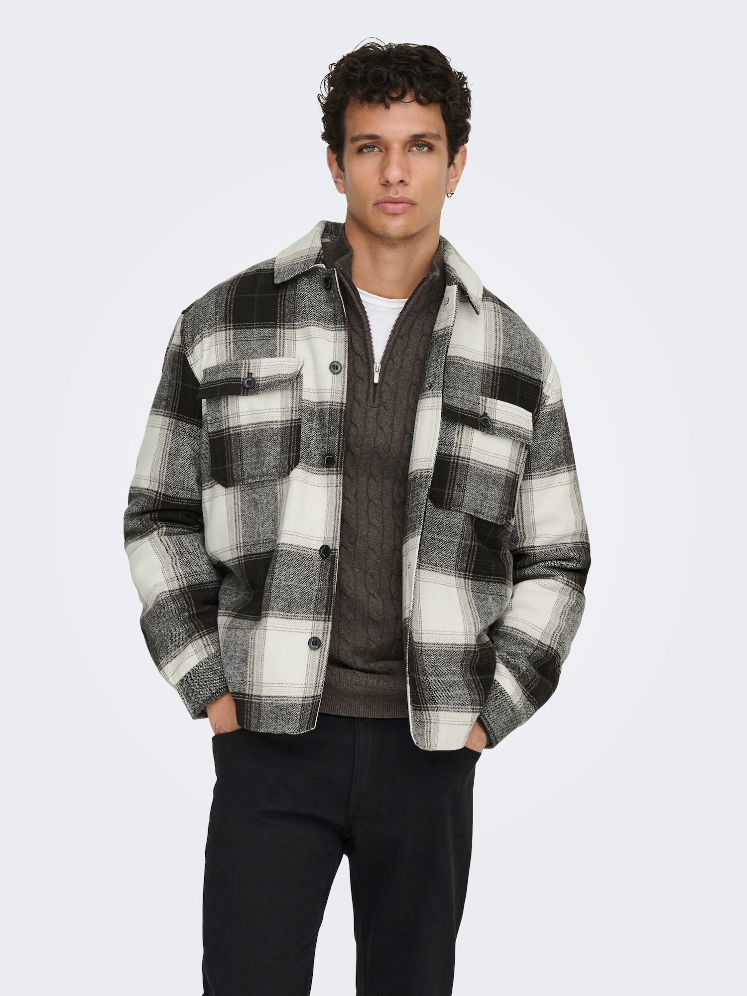 Only & Sons Prechodná bunda 'ONSZack'  čierna / biela (obrázok 3)
