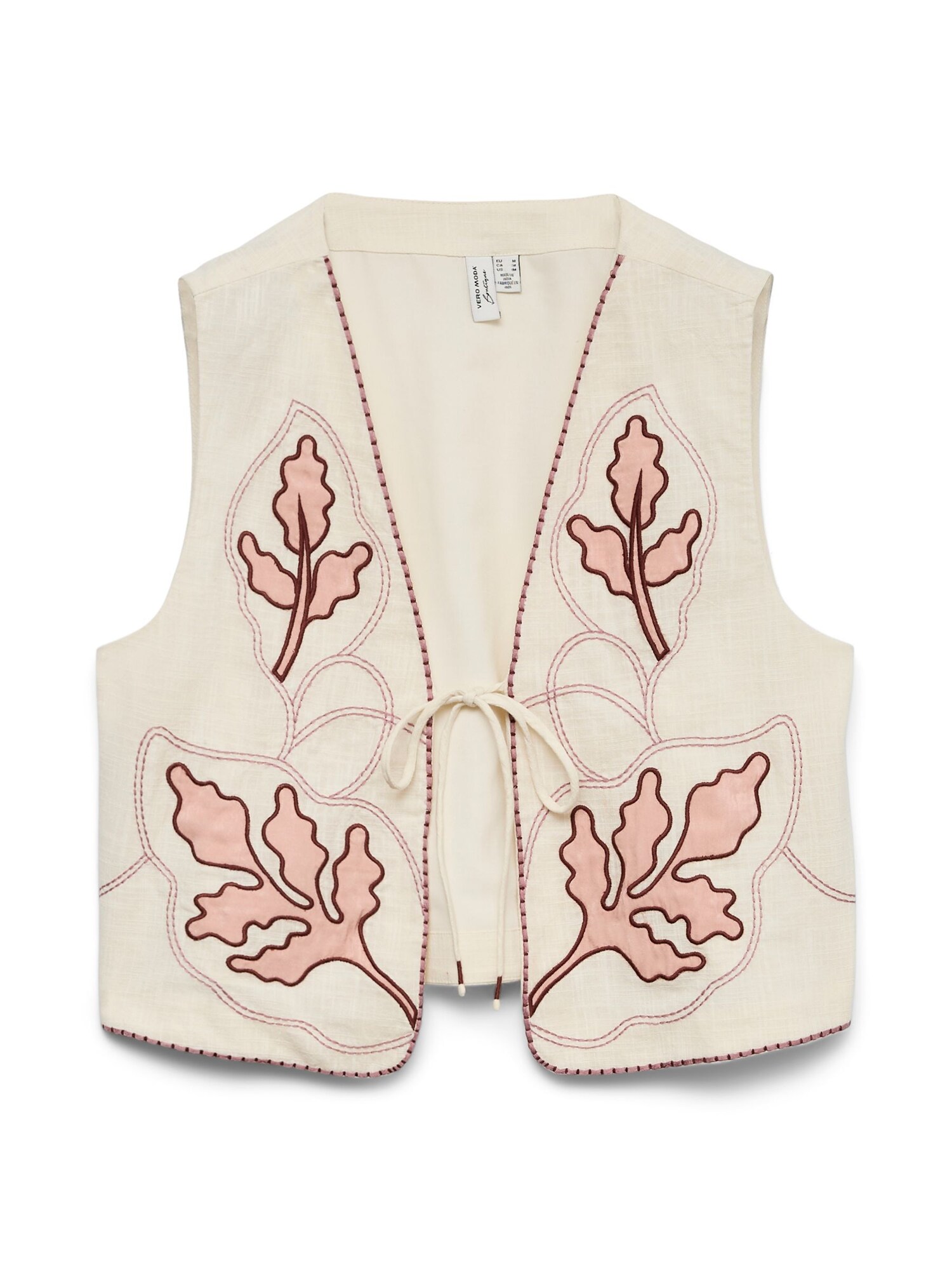 Vero Moda Bodywarmer 'VMJamila' Lichtbeige / Donkerbruin / Mauve / Poederroze