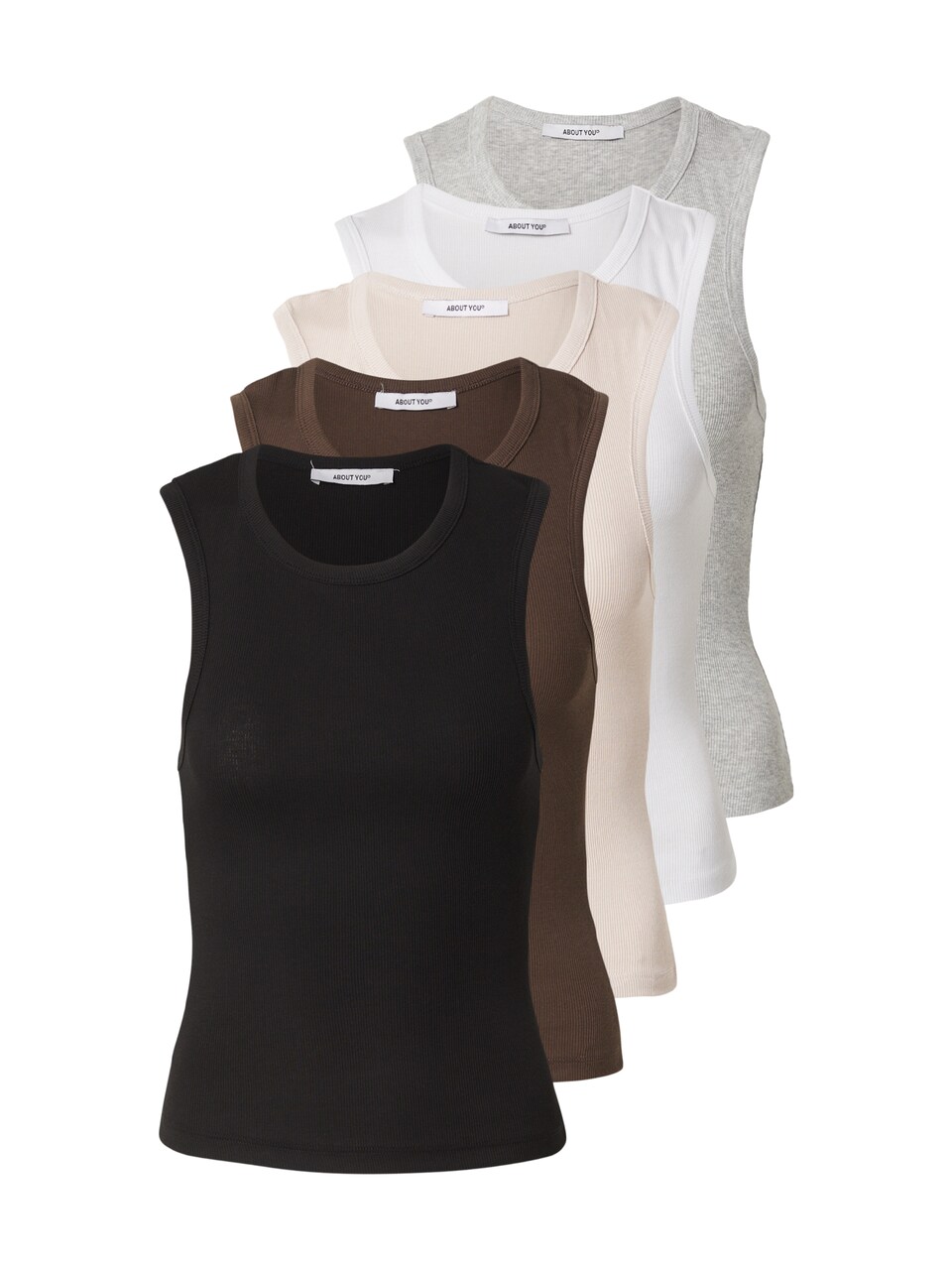 Topp 'Elaine' beige / brun / gråmelerad / svart