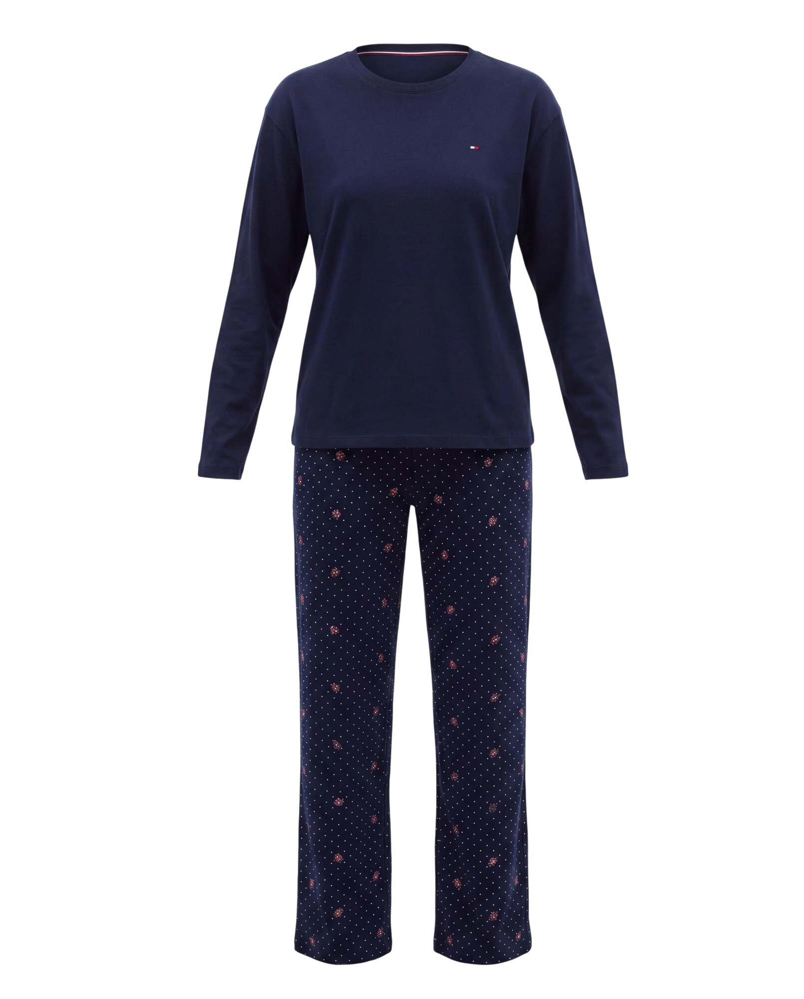 Tommy Hilfiger Underwear Pijama bleumarin / roșu / alb