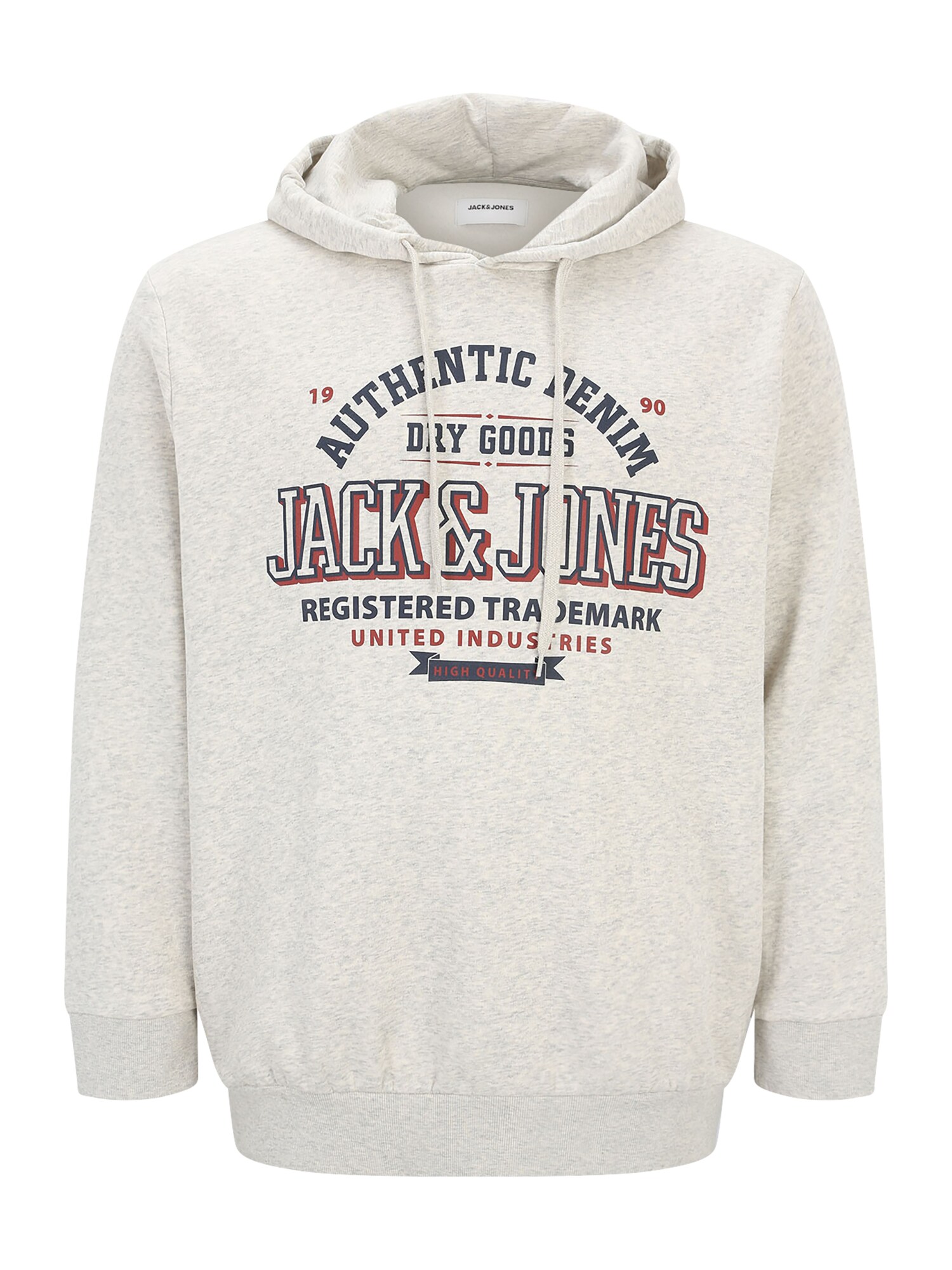 Jack & Jones Plus Mikina  námornícka modrá / hrdzavohnedá / biela melírovaná