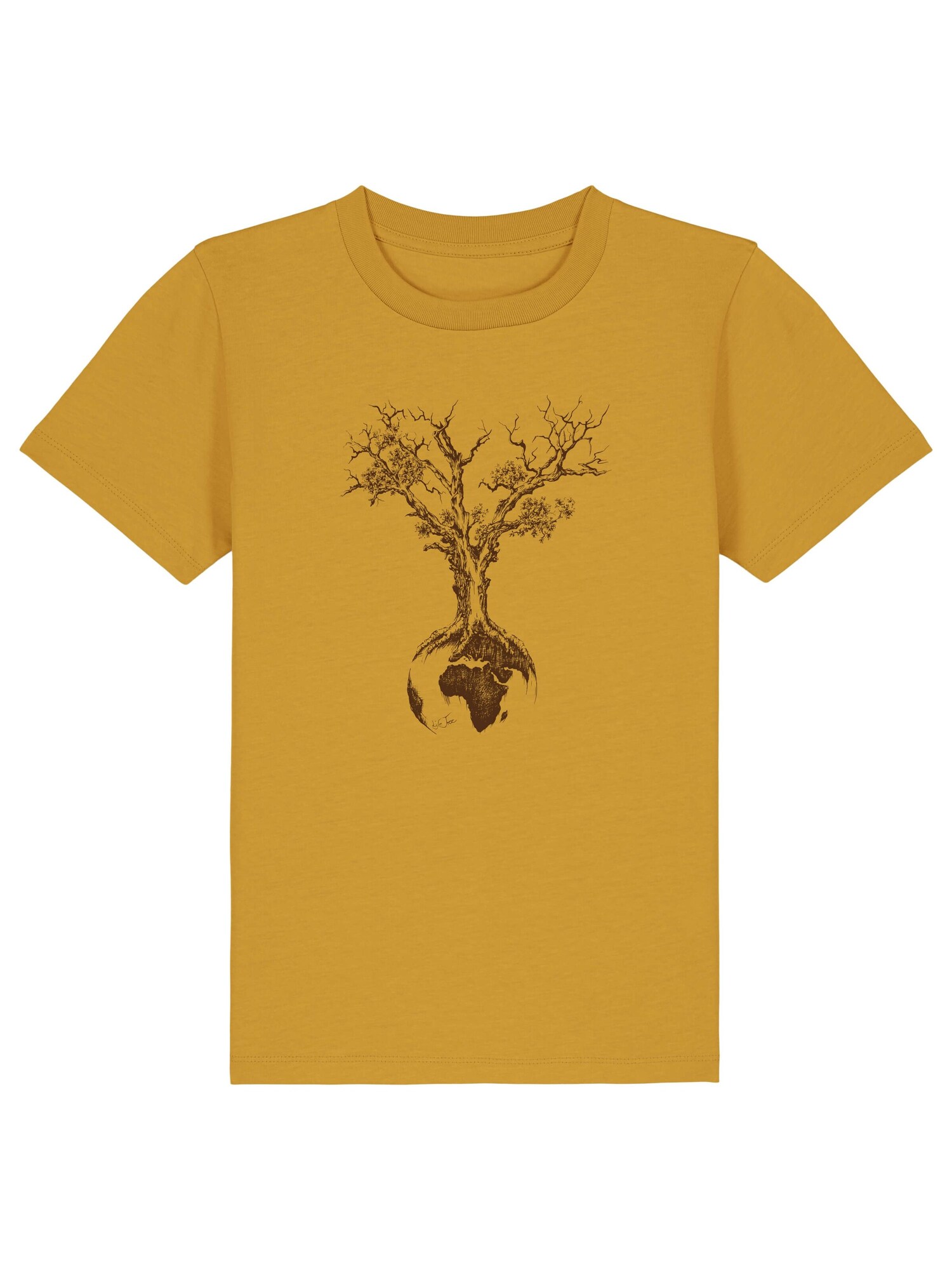 Life-Tree Majica 'Weltenbaum' oker