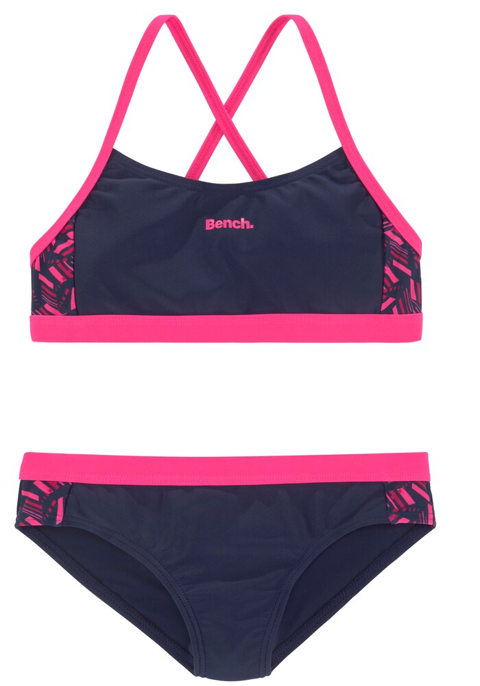 BENCH Bikini Mädchen Größe 146/152 navy / pink