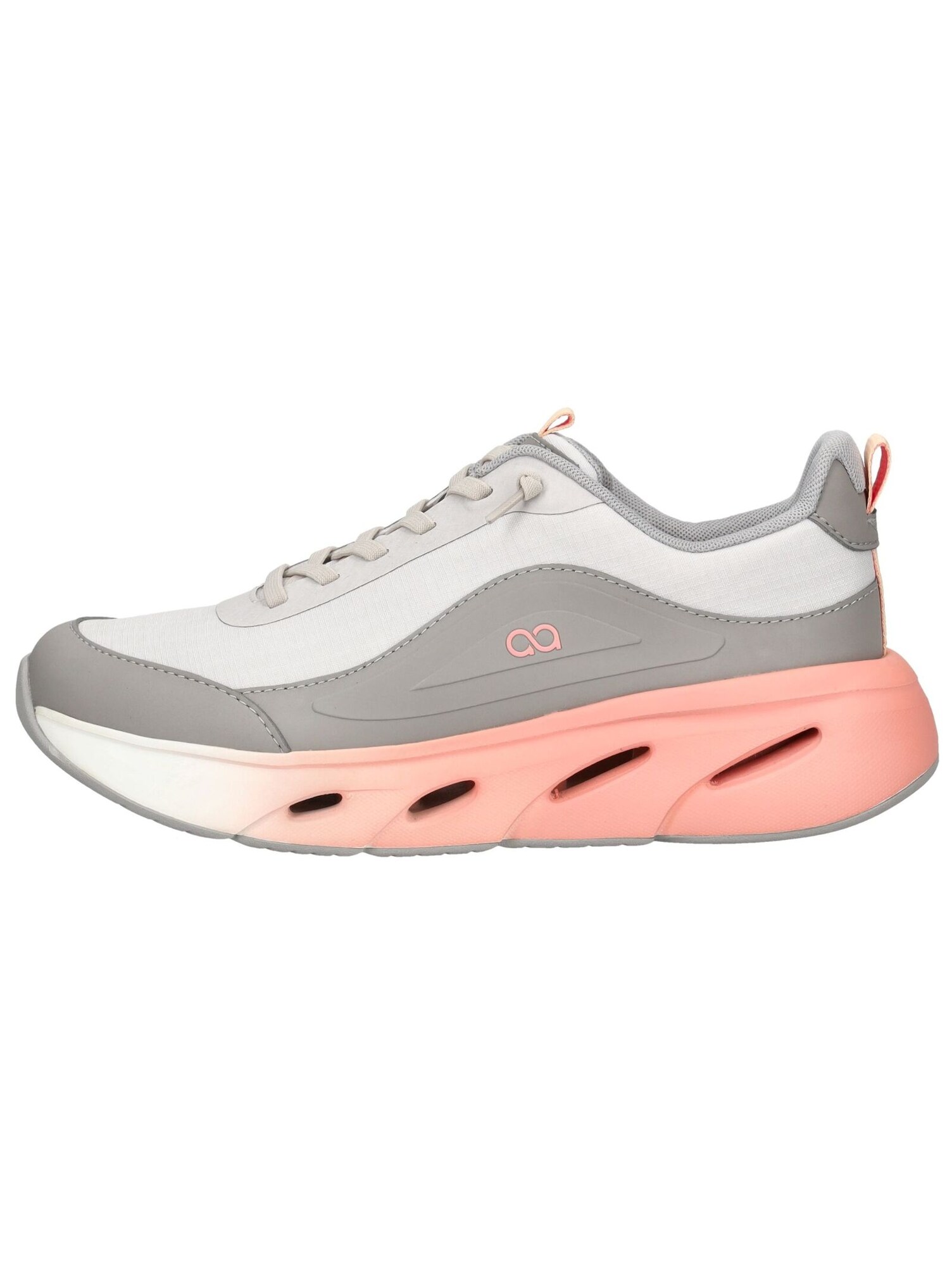 Tenhaag Sneakers laag grijs zalm roze wit