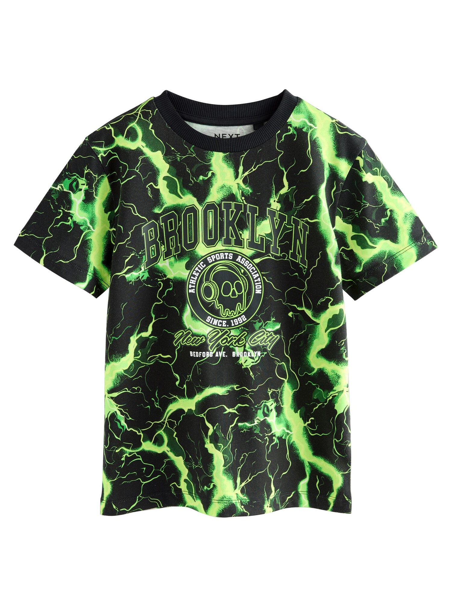 Next Tricou  verde limetă / negru