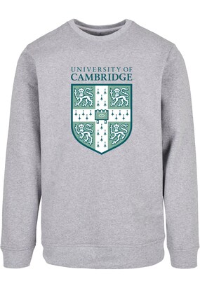 Merchcode Sweatshirt ‘University Of Cambridge – Shield’ Greige / Riet / Jade groen / Wit