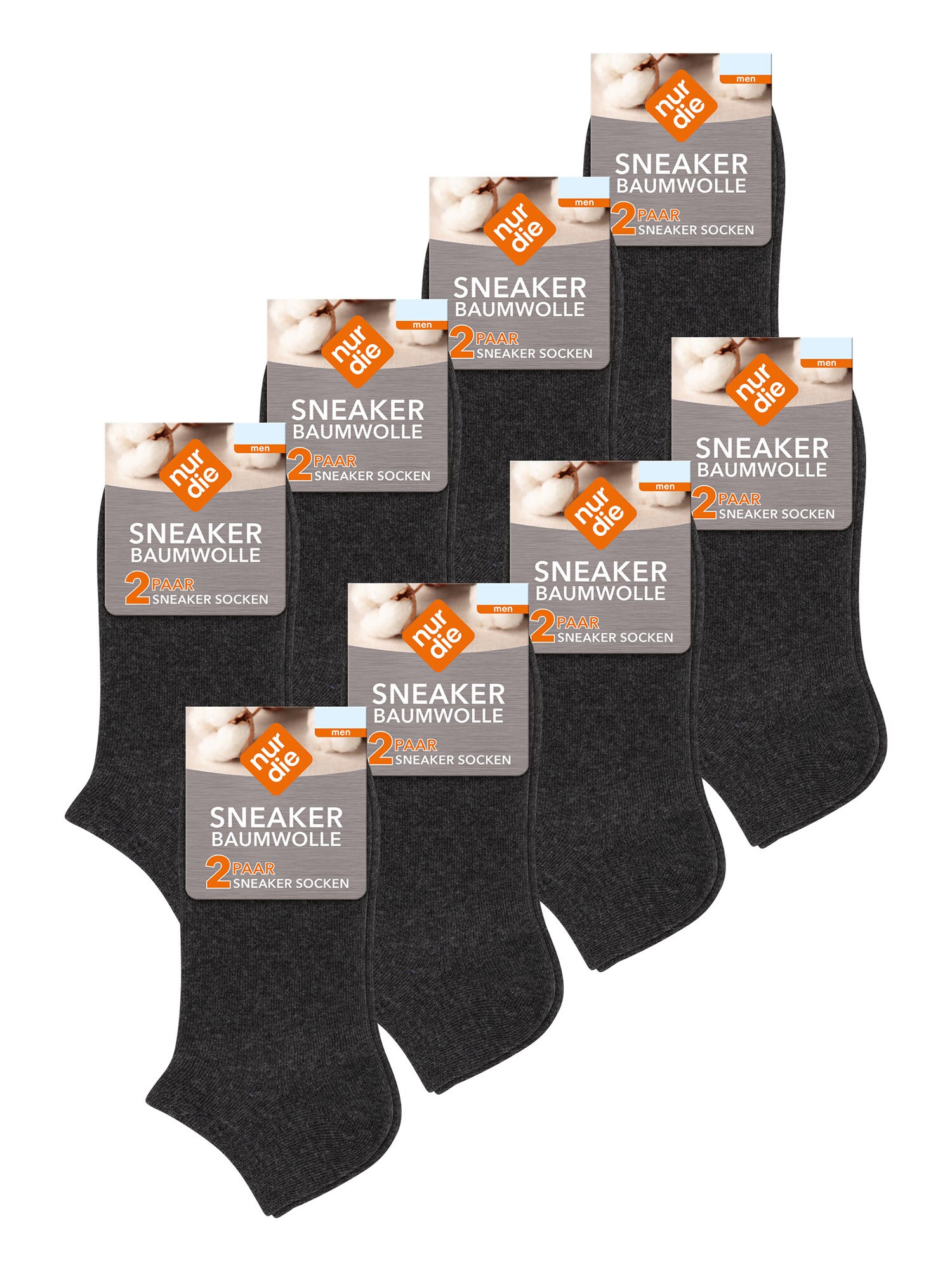 Thumbnail - Nur Die 16er-Pack Sneakersocken Baumwolle Basic Unifarben