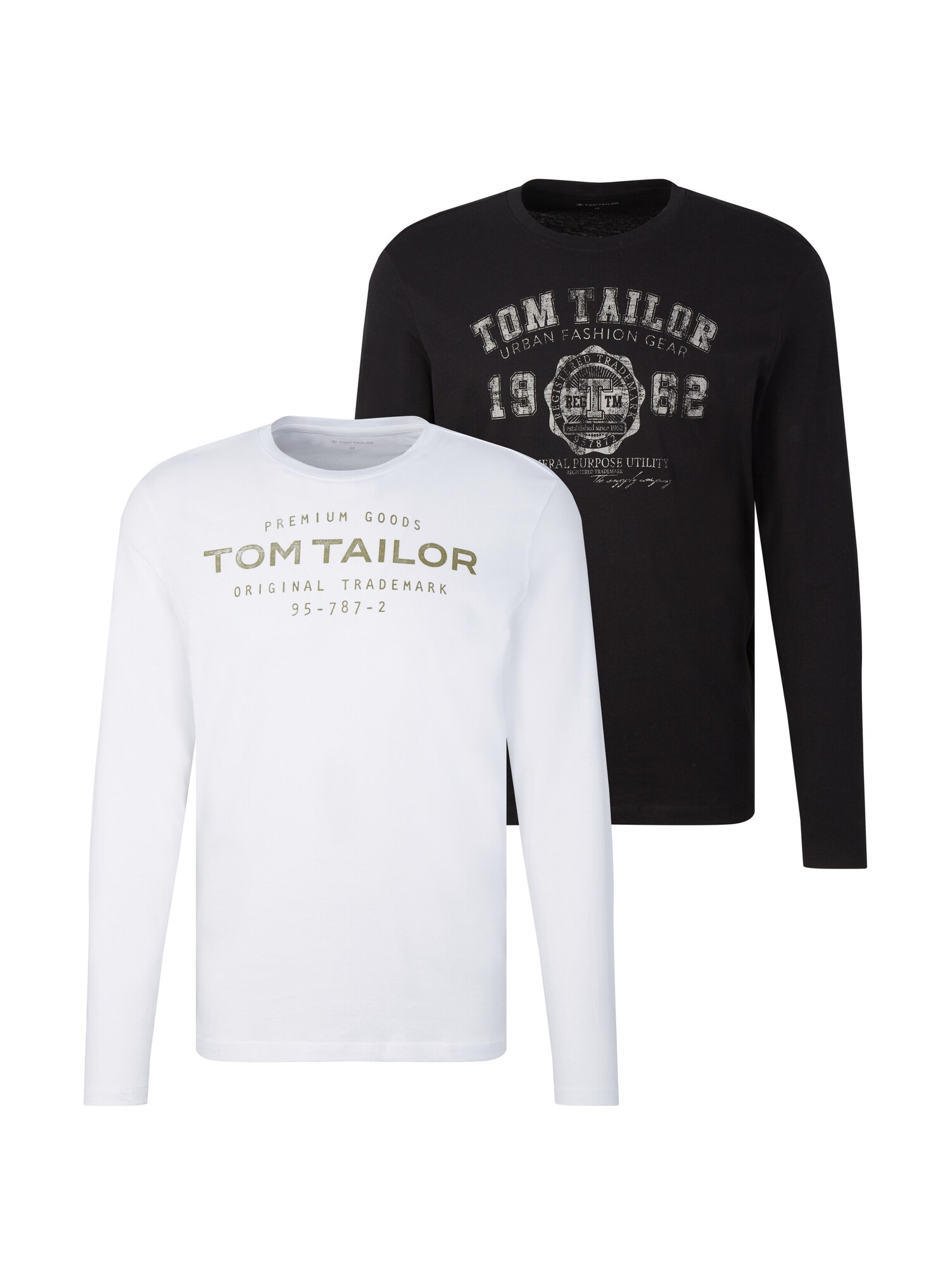 TOM TAILOR Póló  olíva / fekete / fehér akciós termékkép 1