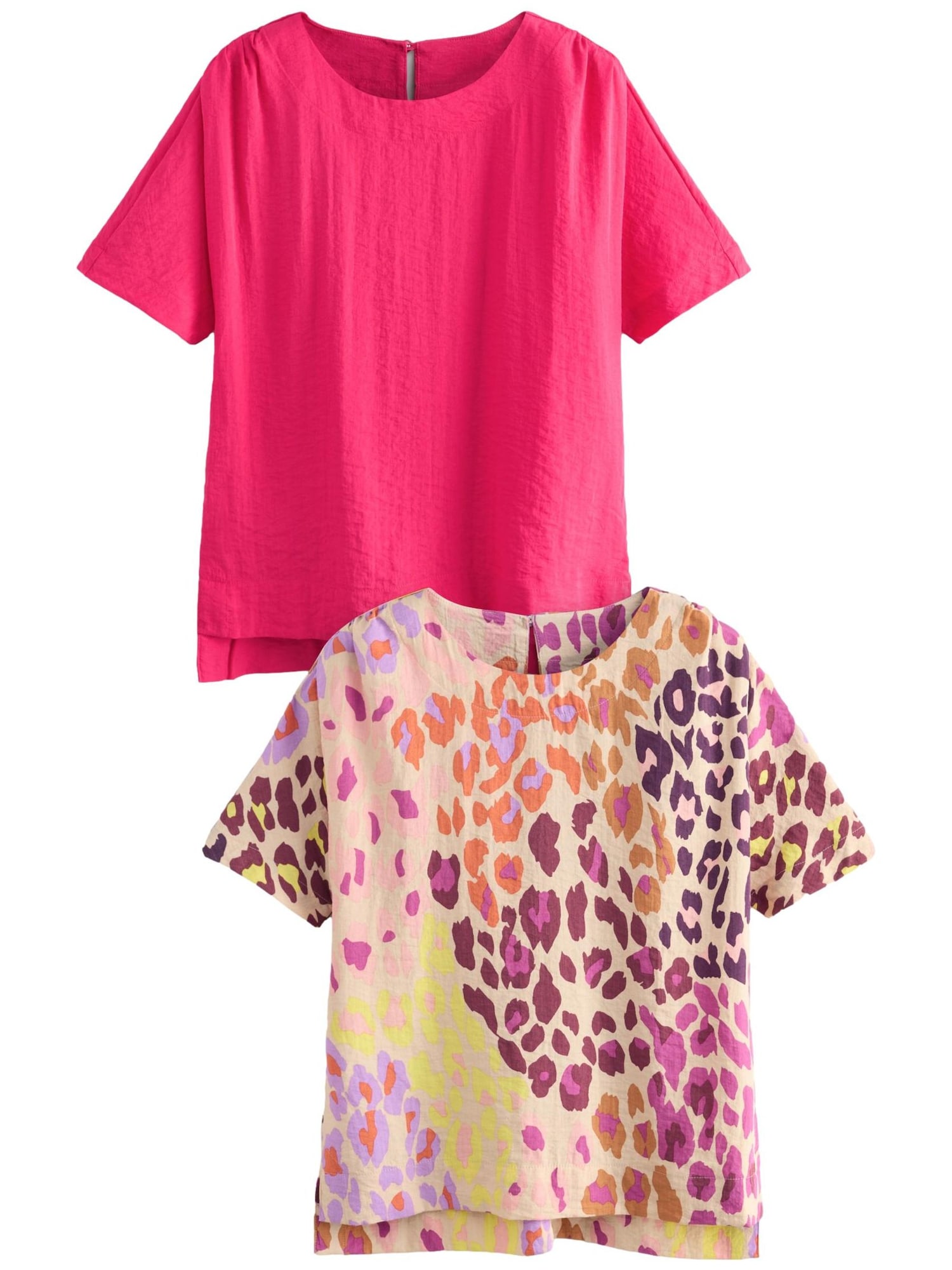 Next Tricou  maro / roz / roz neon