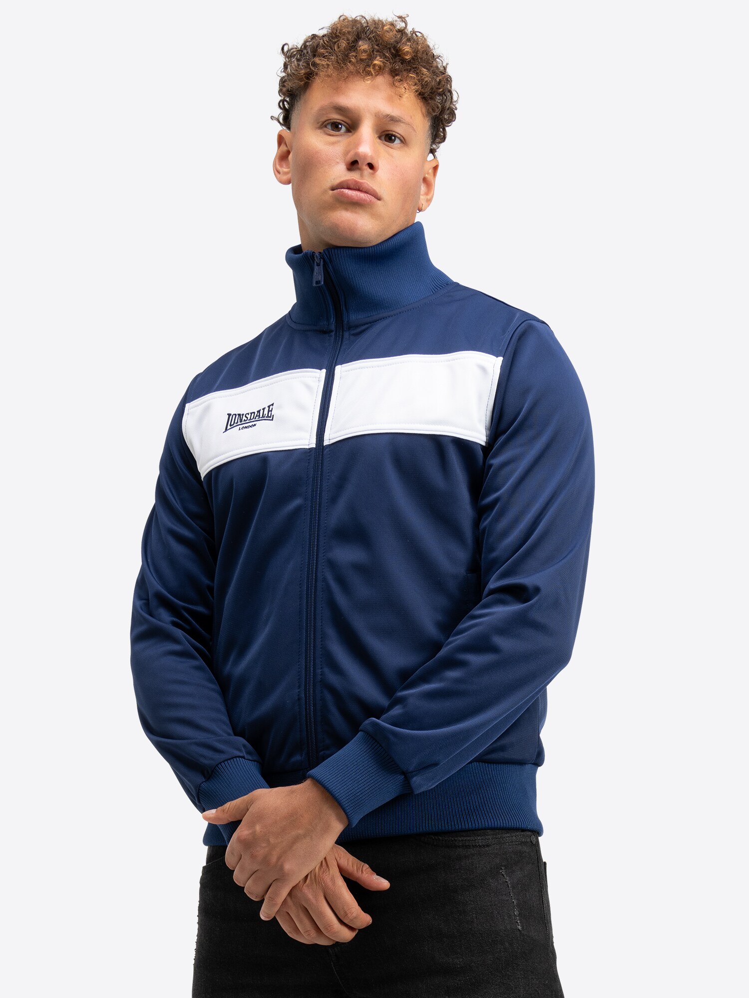 LONSDALE Tréningdzseki  tengerészkék / fekete / fehér termék 2. képe