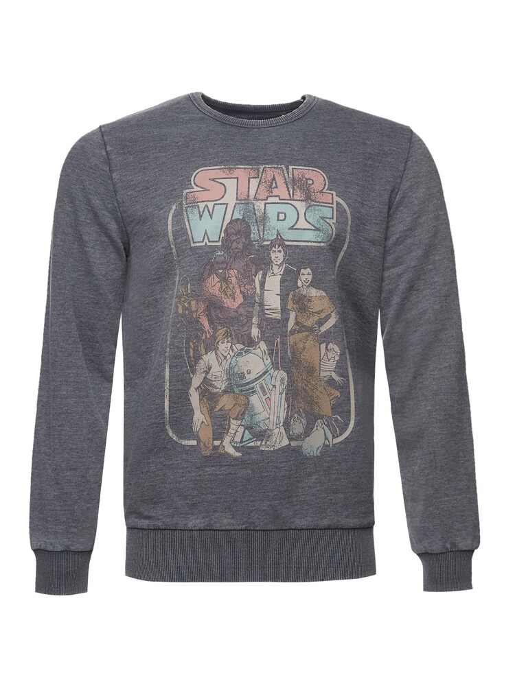 Recovered Sweatshirt 'Star Wars Return Of The Jedi Group Comic' Herren Größe S hellblau / grau / dunkelgrau / rosa