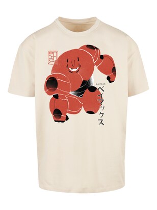 F4NT4STIC Shirt ‘Big Hero 6 Baymax Suite Pose’ Beige / Kreeft / Zwart