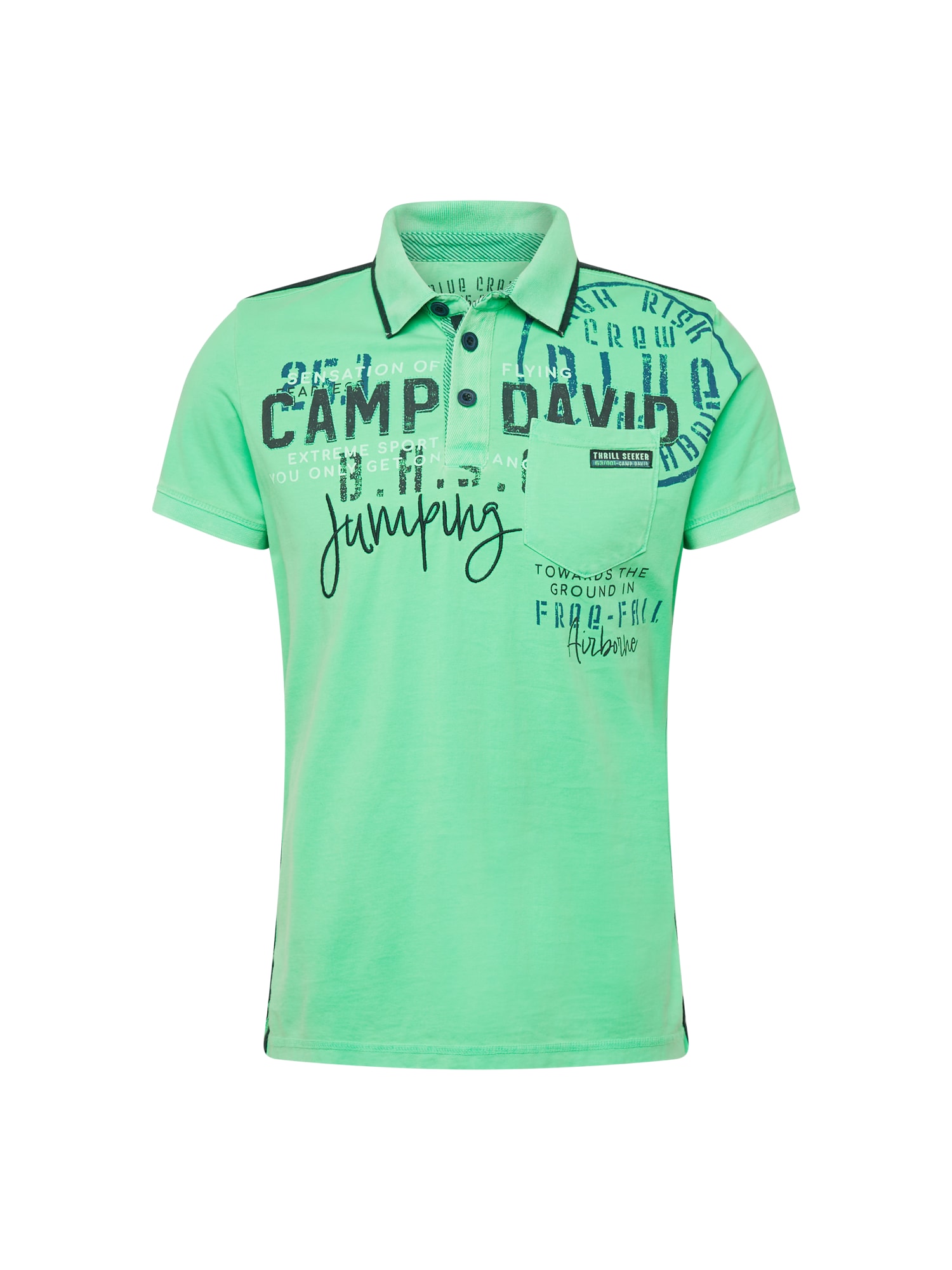 CAMP DAVID Camisa  azul / verde claro / preto / branco