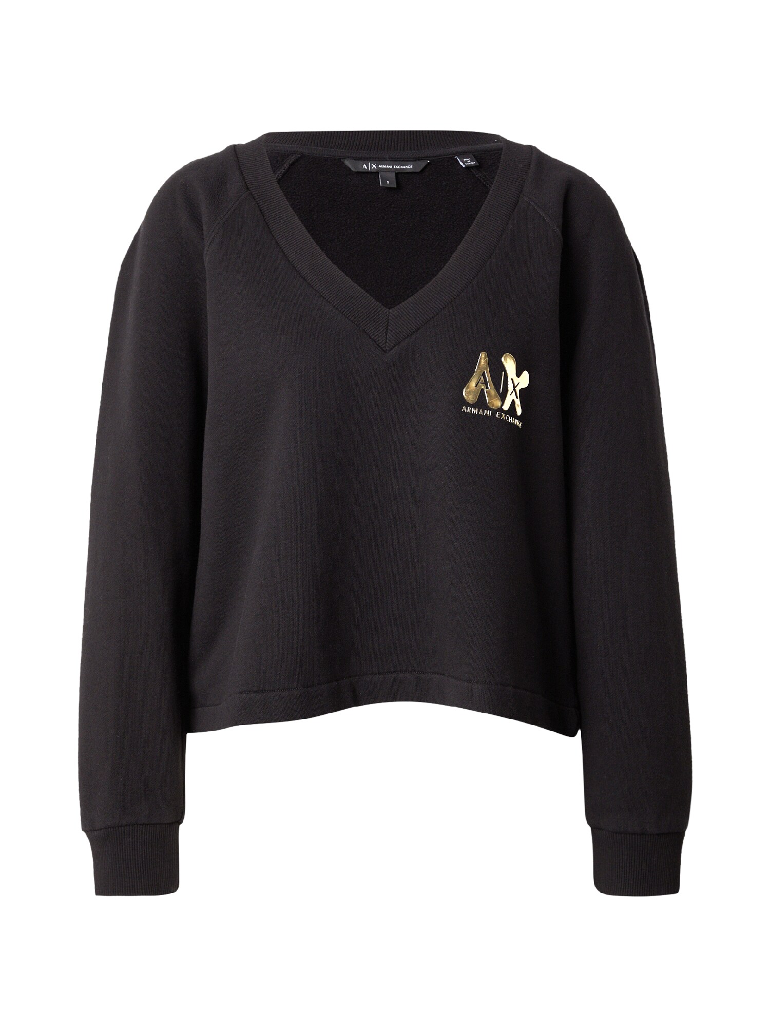 ARMANI EXCHANGE Bluză de molton  auriu / negru