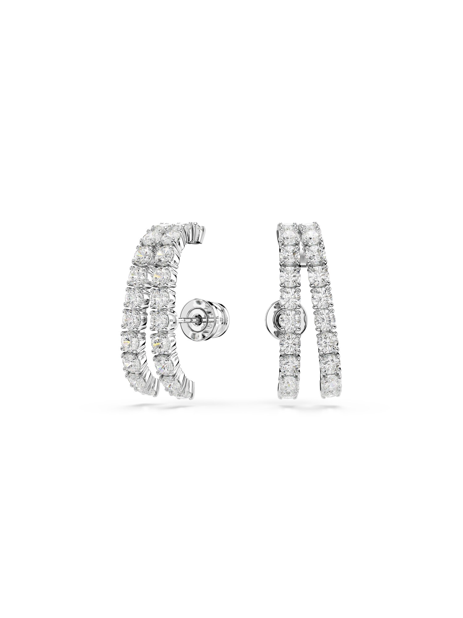 Swarovski Cercei Matrix  argintiu / alb