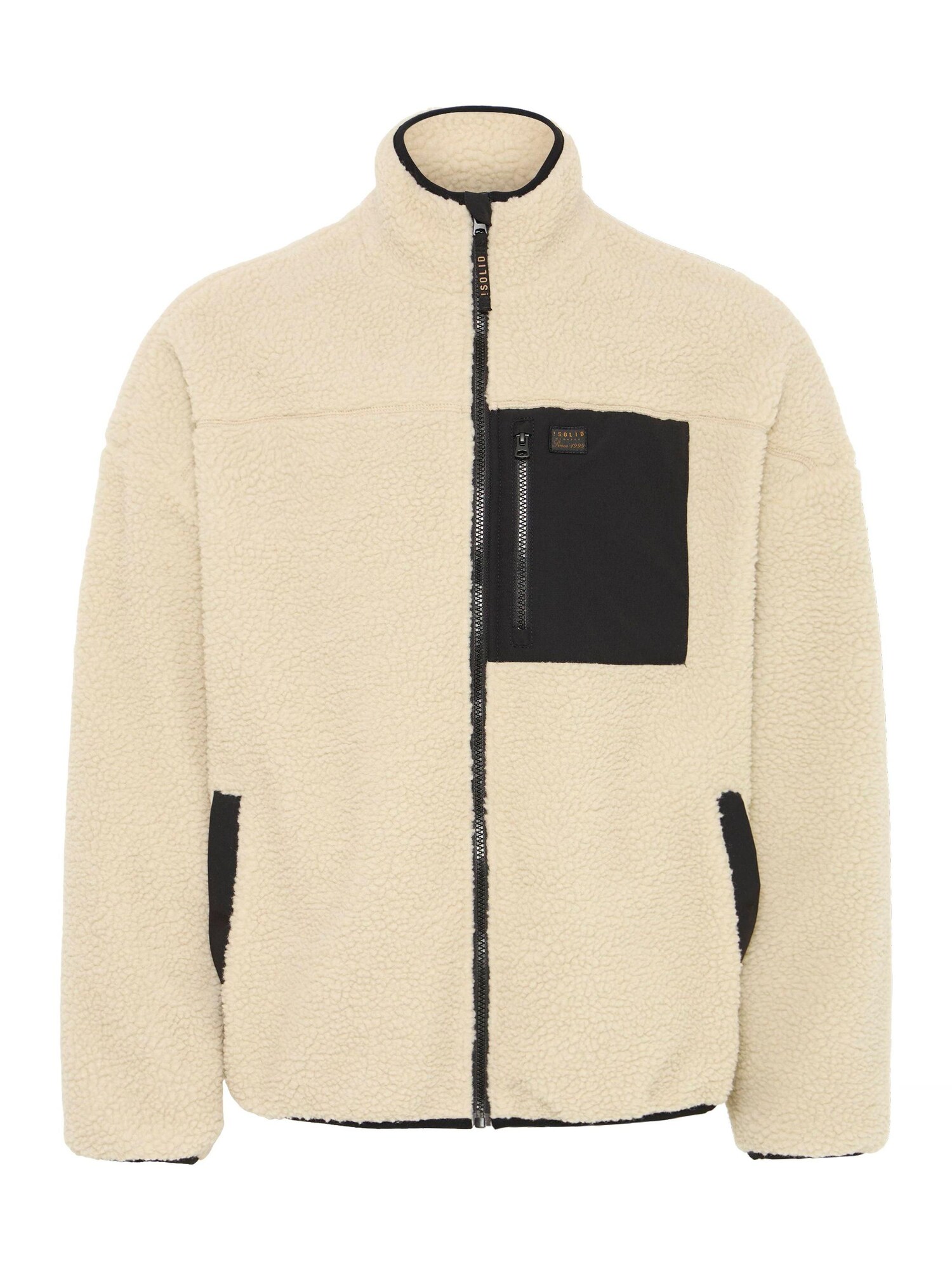 !Solid Chaqueta polar 'Walther' beige / negro