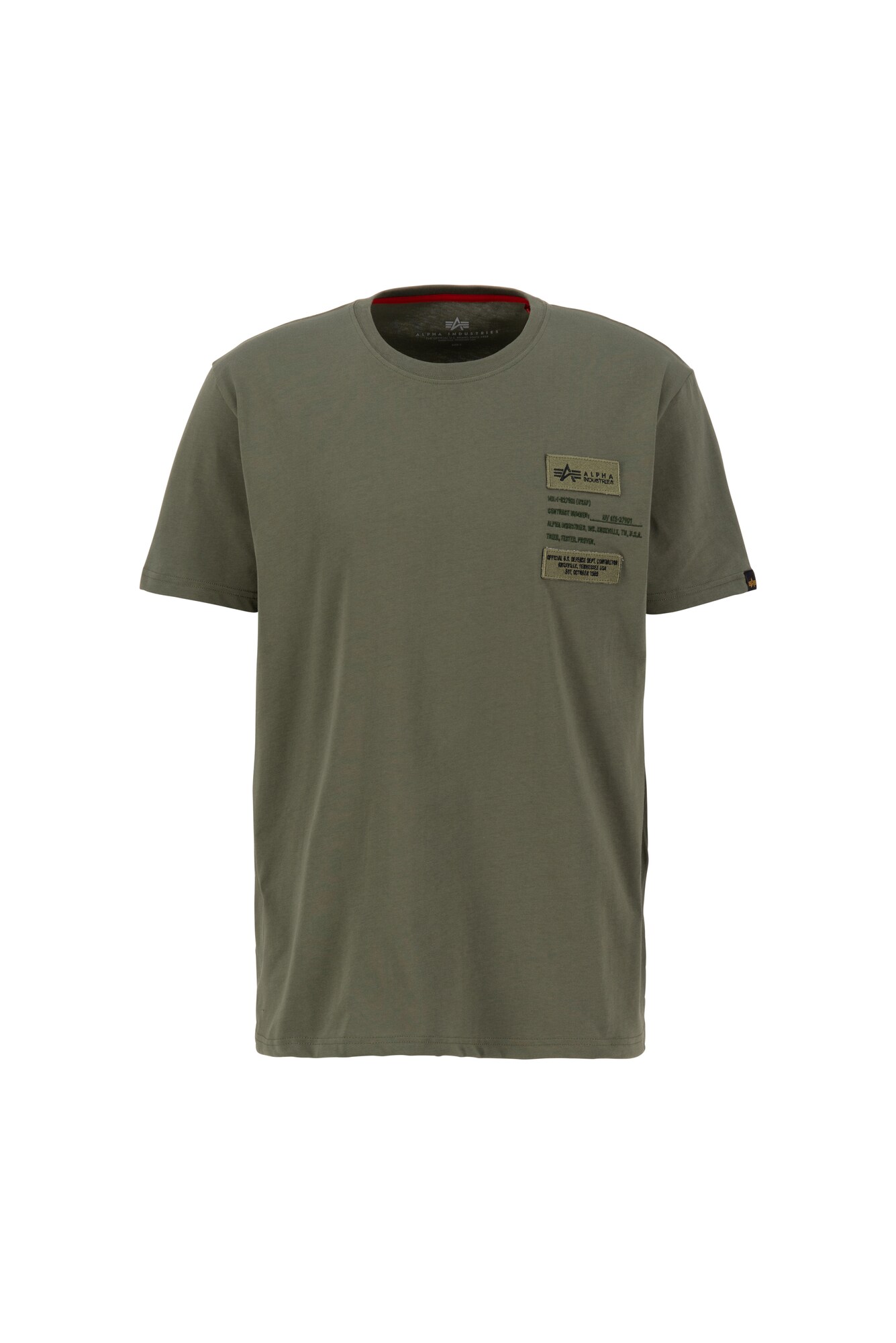ALPHA INDUSTRIES Tričko  olivová / tmavozelená / čierna