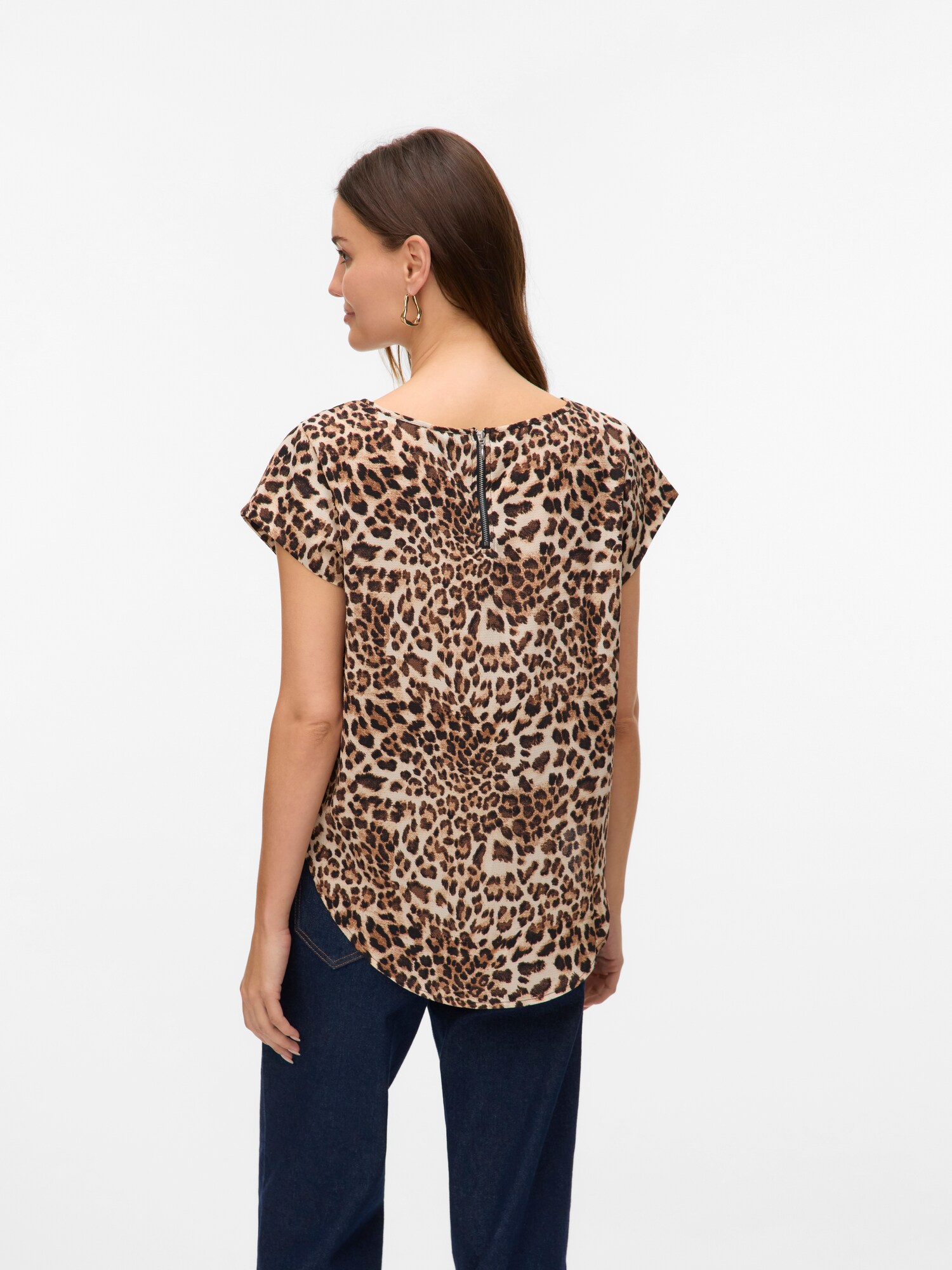 VERO MODA Blúz 'VMSALLIE'  krém / teveszín / konyak / fekete termék 2. képe