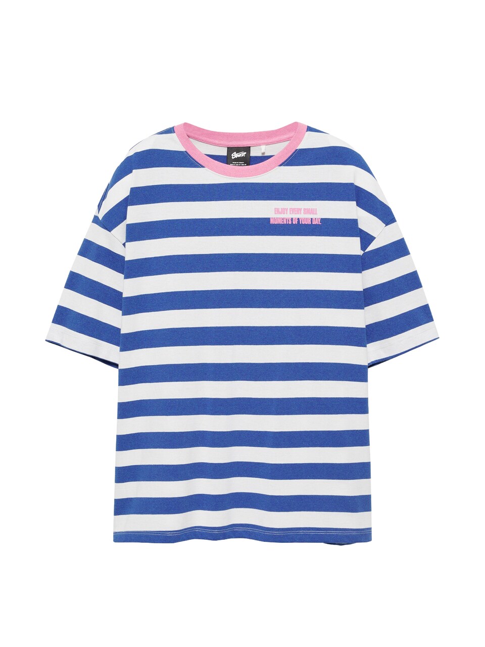 T-shirt 'STWD' marinblå / rosa