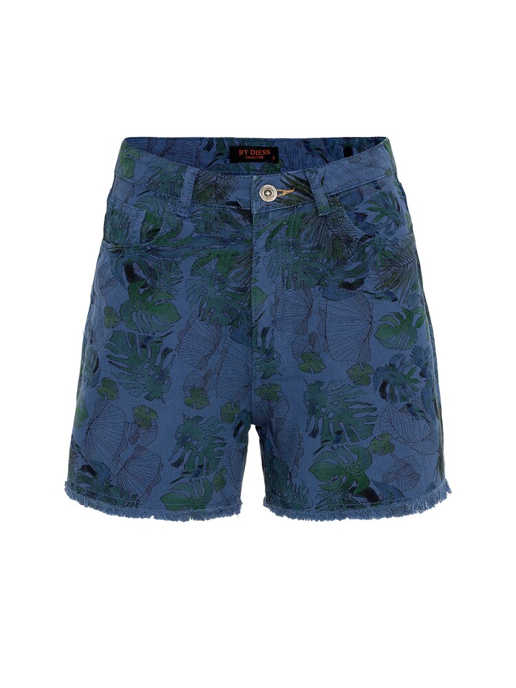 By Diess Collection Set: Shorts und Tasche Damen Größe 38 indigo / grün / schwarz