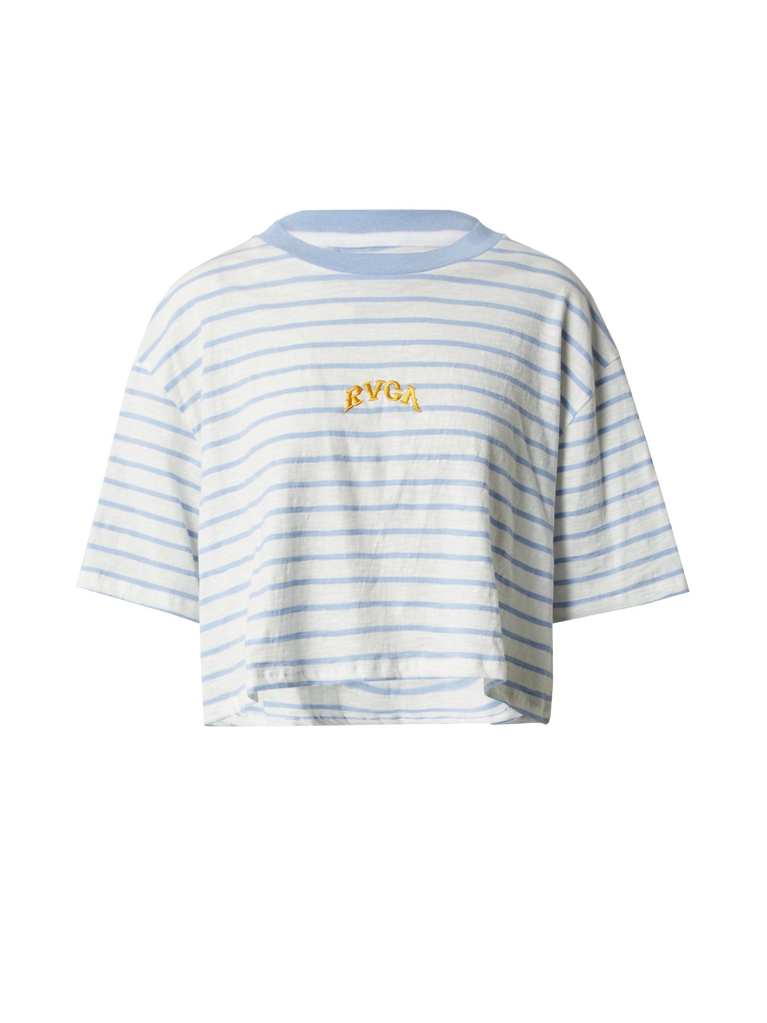 RVCA Marškinėliai mėlyna dūmų spalva / ruda (konjako) / balta
