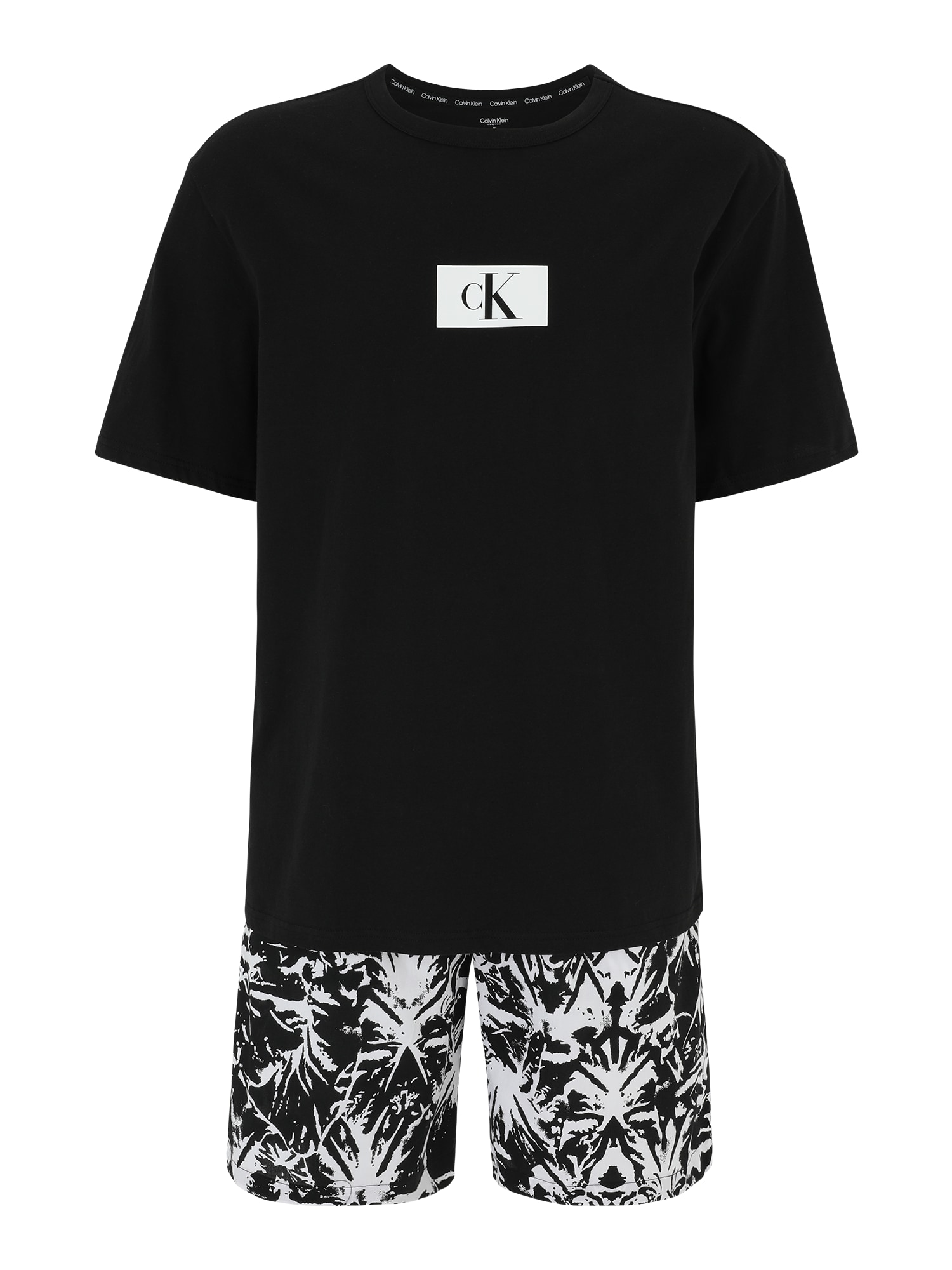 Calvin Klein Underwear Къса пижама  черно / мръсно бяло