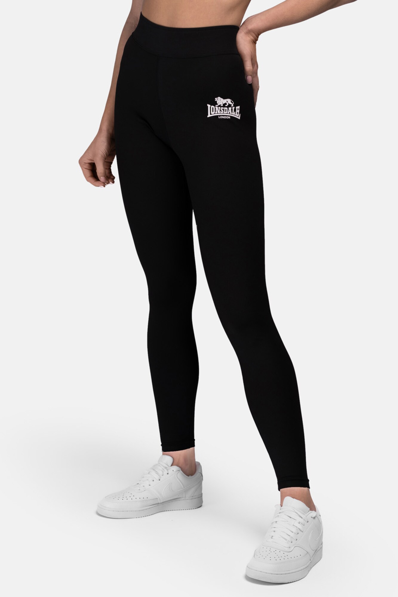LONSDALE Leggings 'CALDMORE'  fekete / fehér termék 2. képe