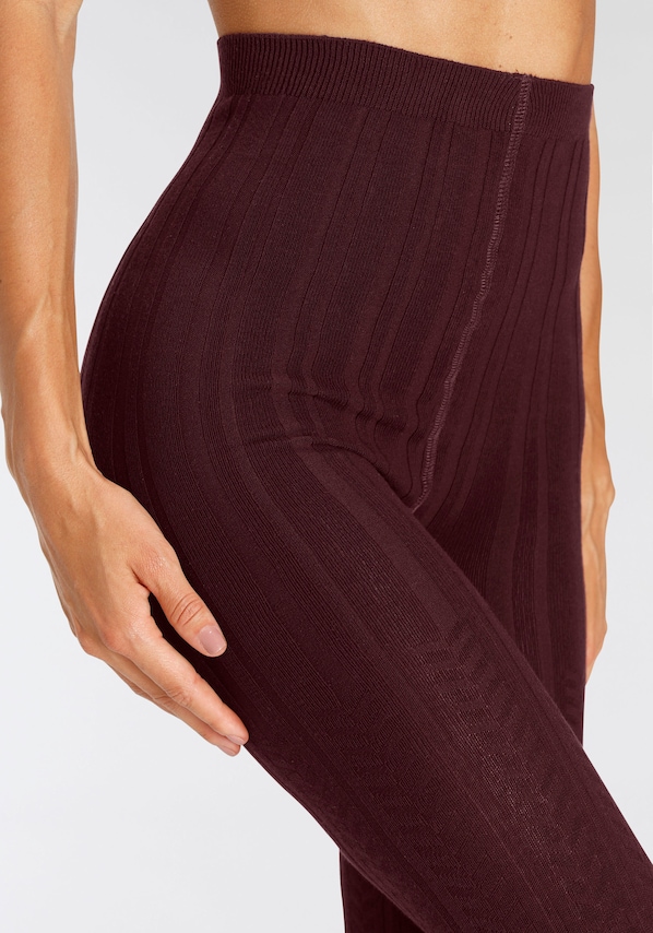 LASCANA, Harisnyanadrág, lila & fekete, 5 kép a 8 közül