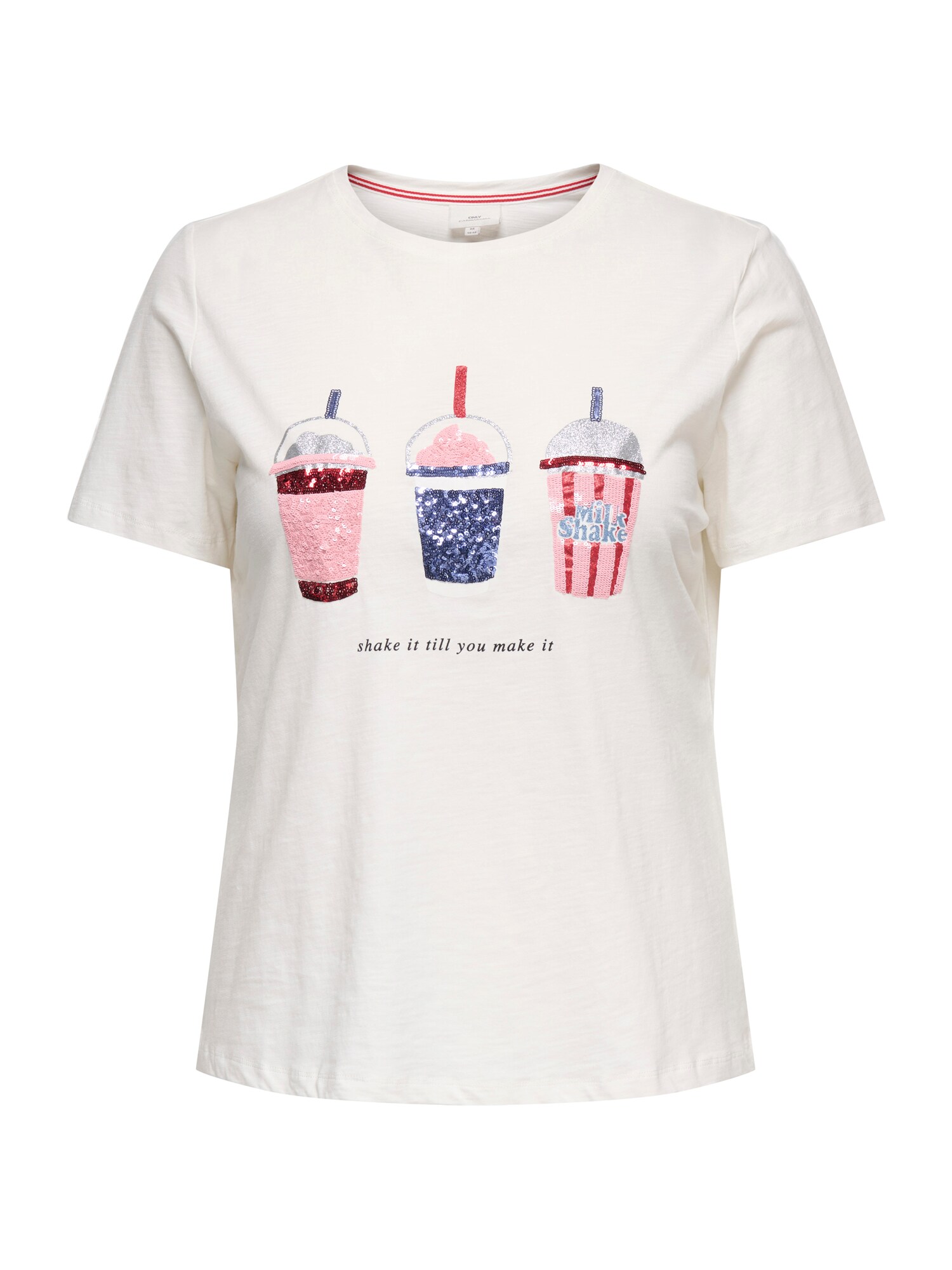 ONLY Carmakoma Tricou 'CARKITA'  indigo / roz / roşu închis / alb murdar