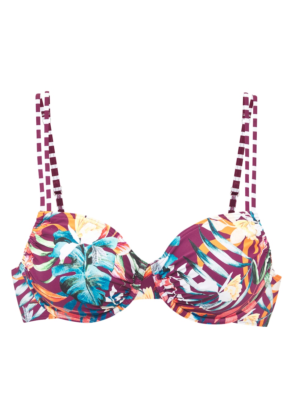 Bikiniöverdel aqua / orange / bordeaux