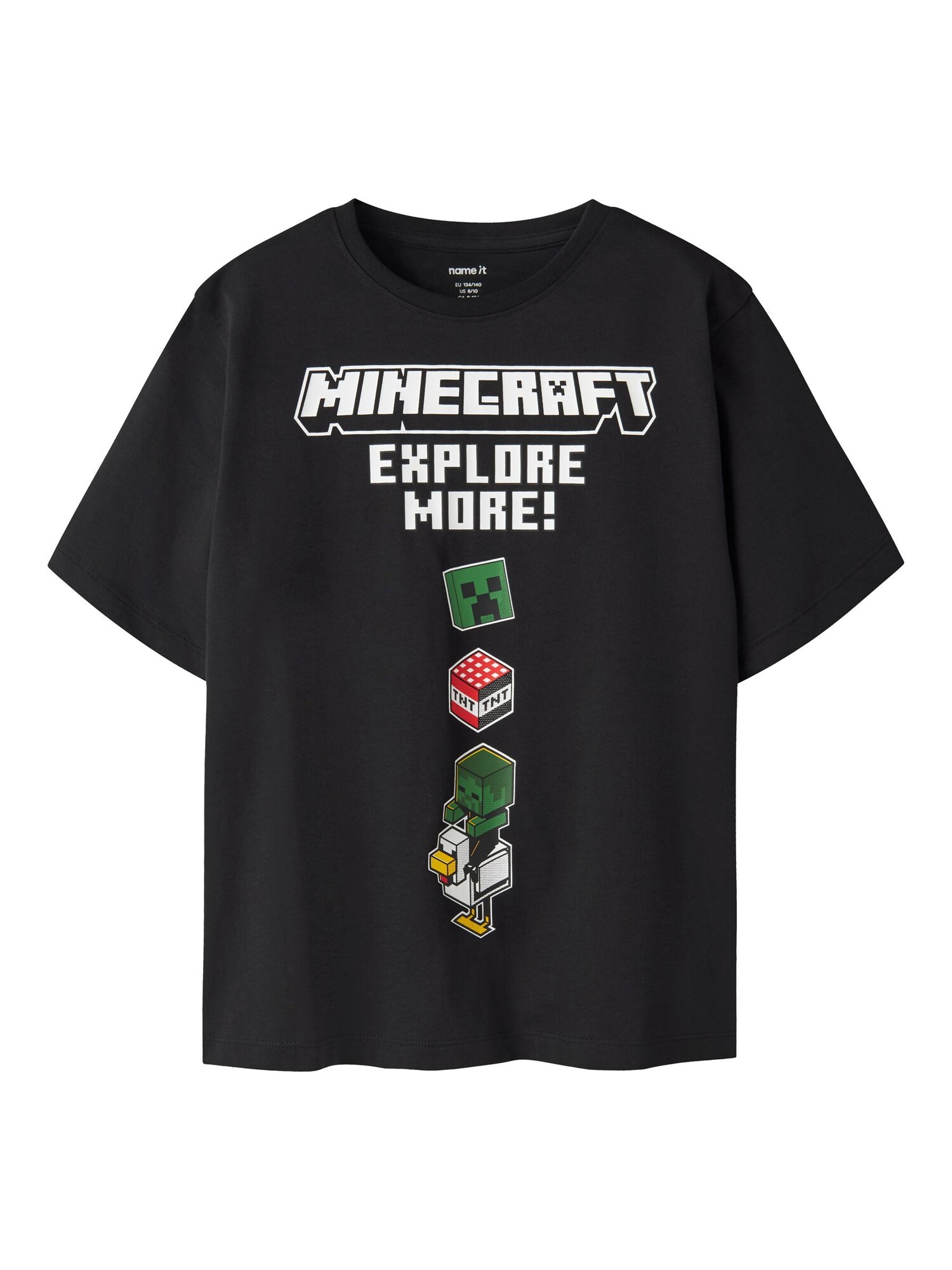 Name It Shirt 'Minecraft' Donkergroen / Rood / Zwart / Wit