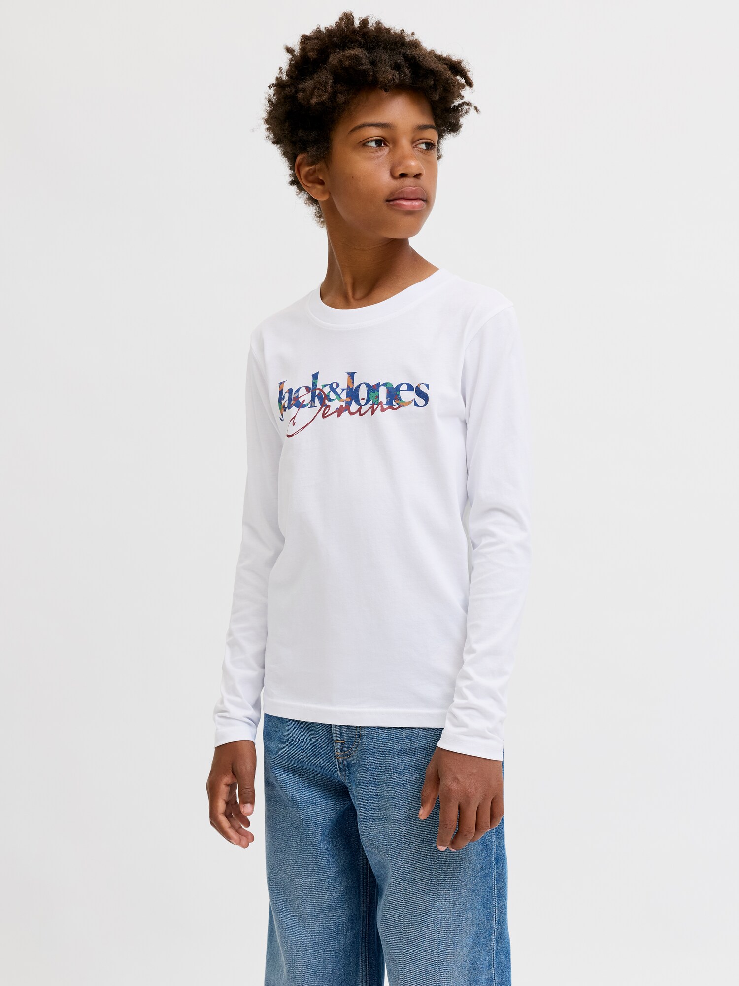 Jack & Jones Junior Tričko 'JJTom'  tmavomodrá / oranžová / tmavočervená / biela