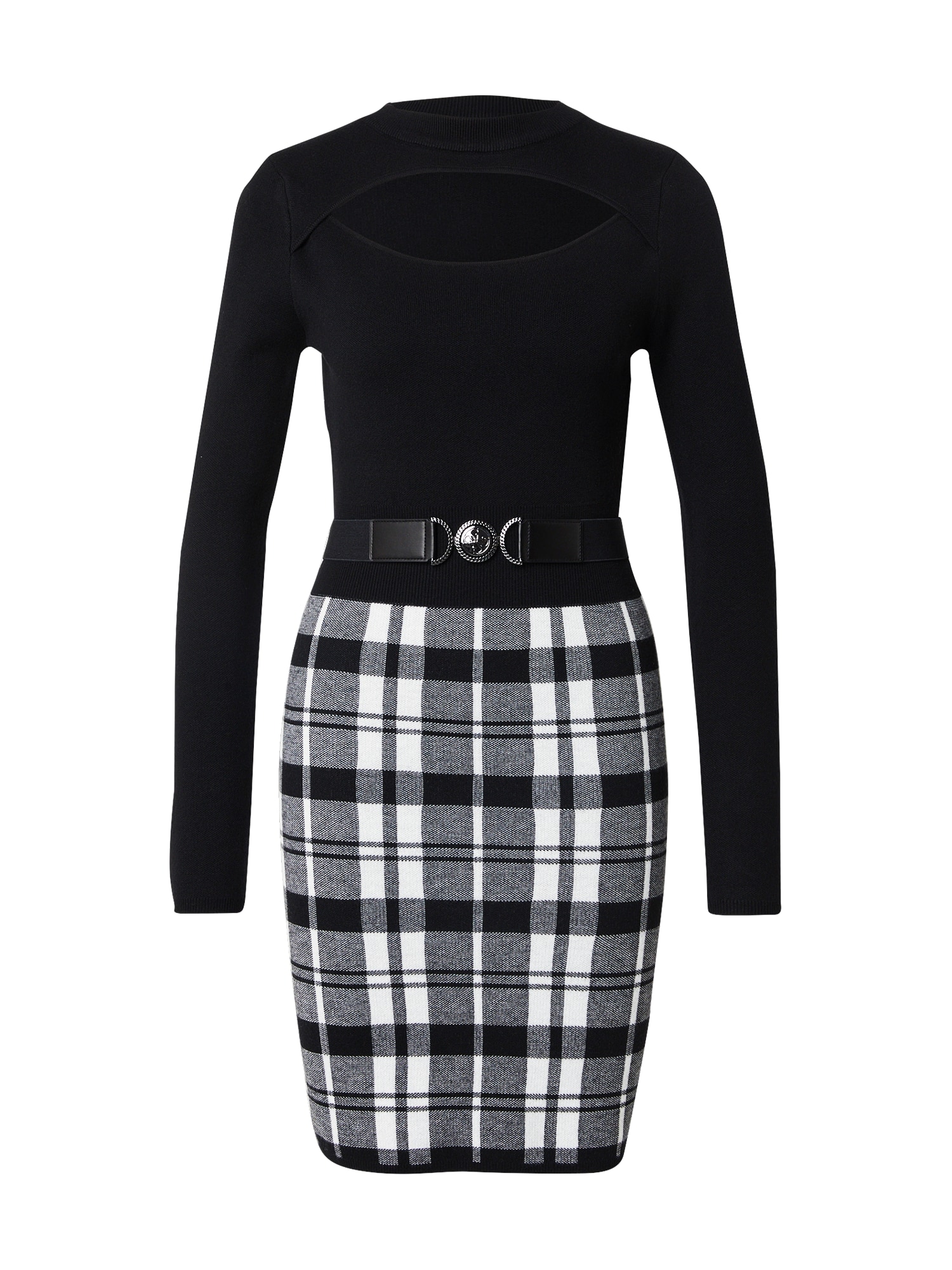 GUESS Rochie tricotat Coraline  gri / negru / alb